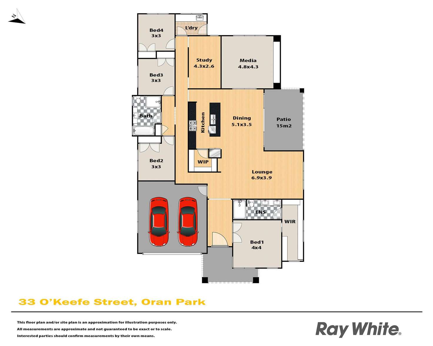 Floorplan of Homely house listing, 33 O'Keefe Drive, Oran Park NSW 2570