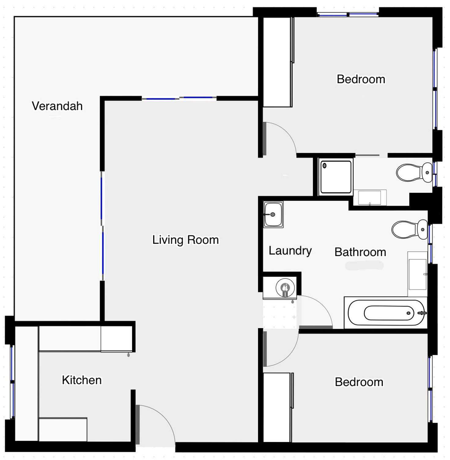 Floorplan of Homely unit listing, 1/72 Mitre Street, St Lucia QLD 4067