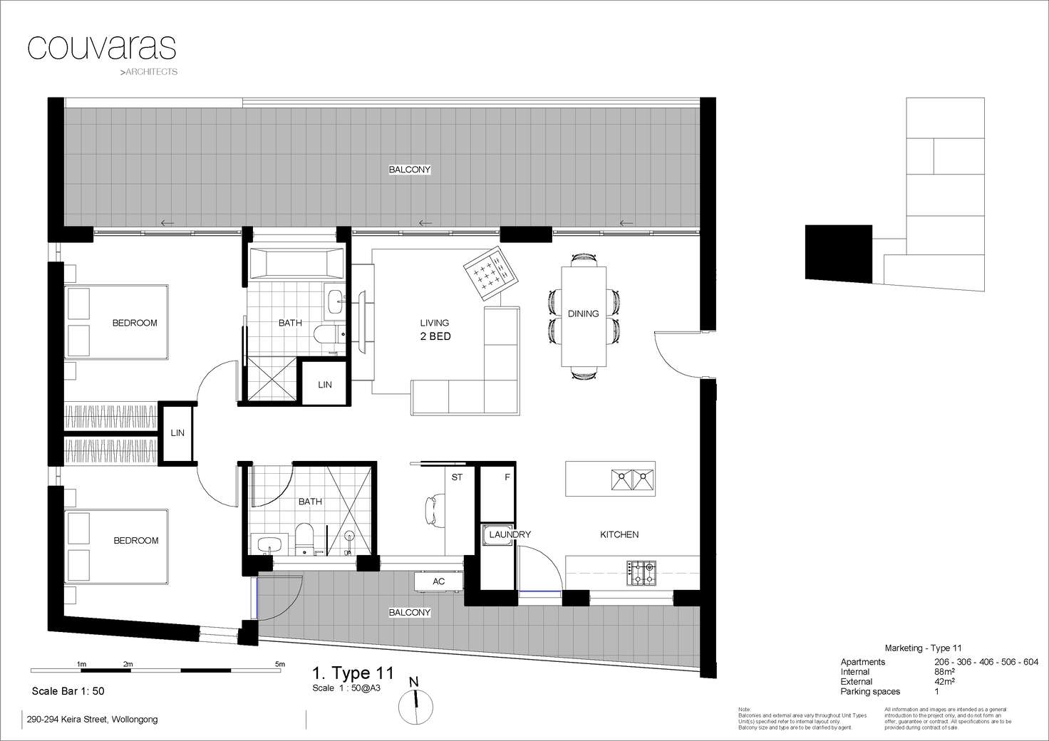 Floorplan of Homely unit listing, 506/290-294 Keira Street, Wollongong NSW 2500