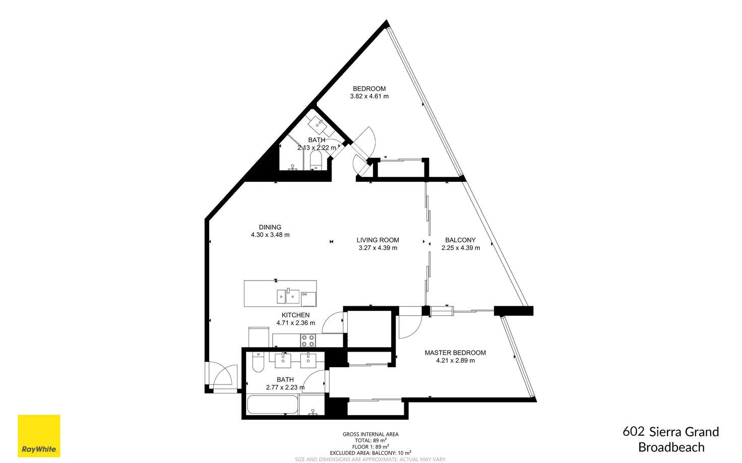 Floorplan of Homely apartment listing, 602/22 Surf Parade, Broadbeach QLD 4218