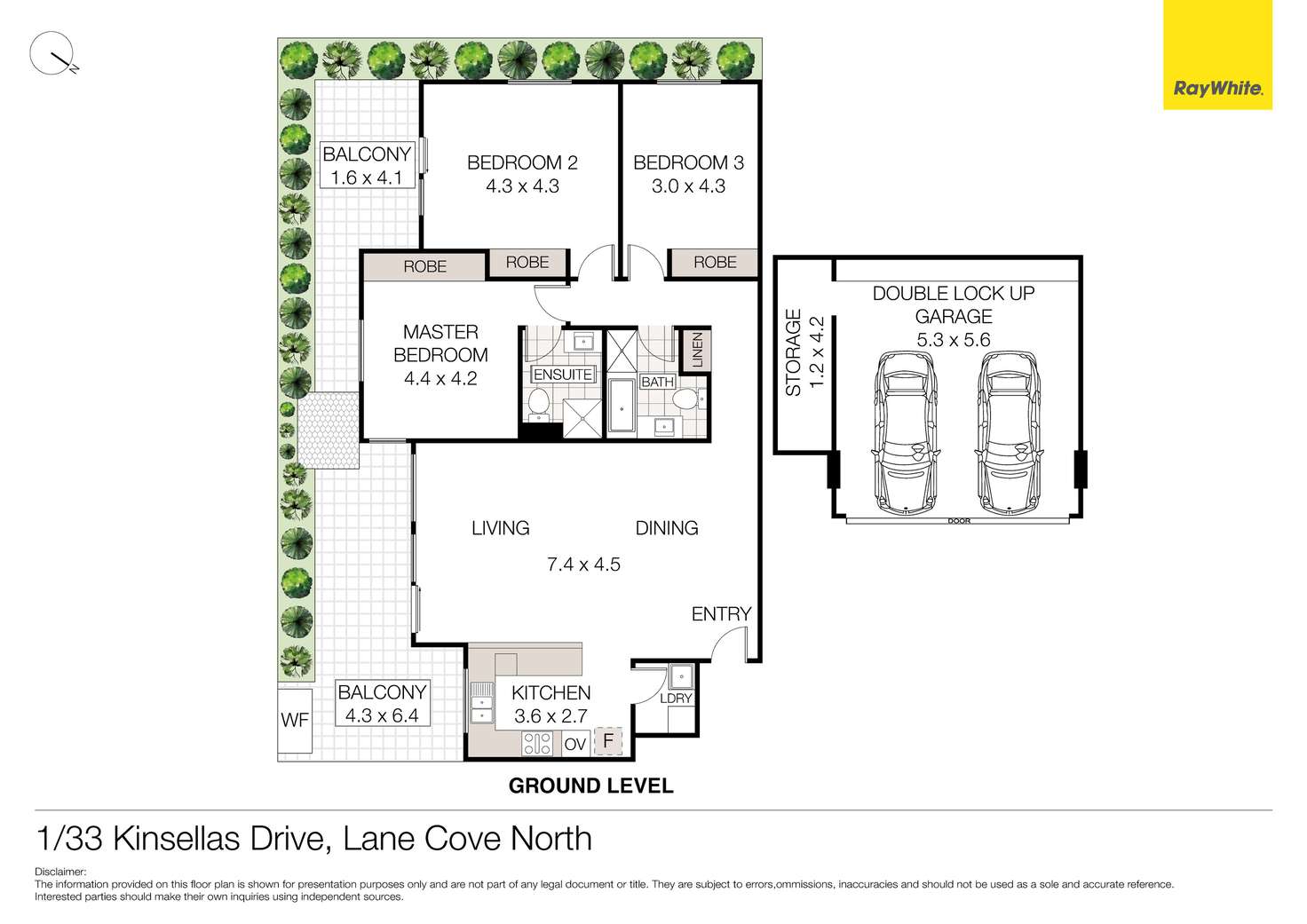 Floorplan of Homely unit listing, 1/33 Kinsellas Drive, Lane Cove North NSW 2066