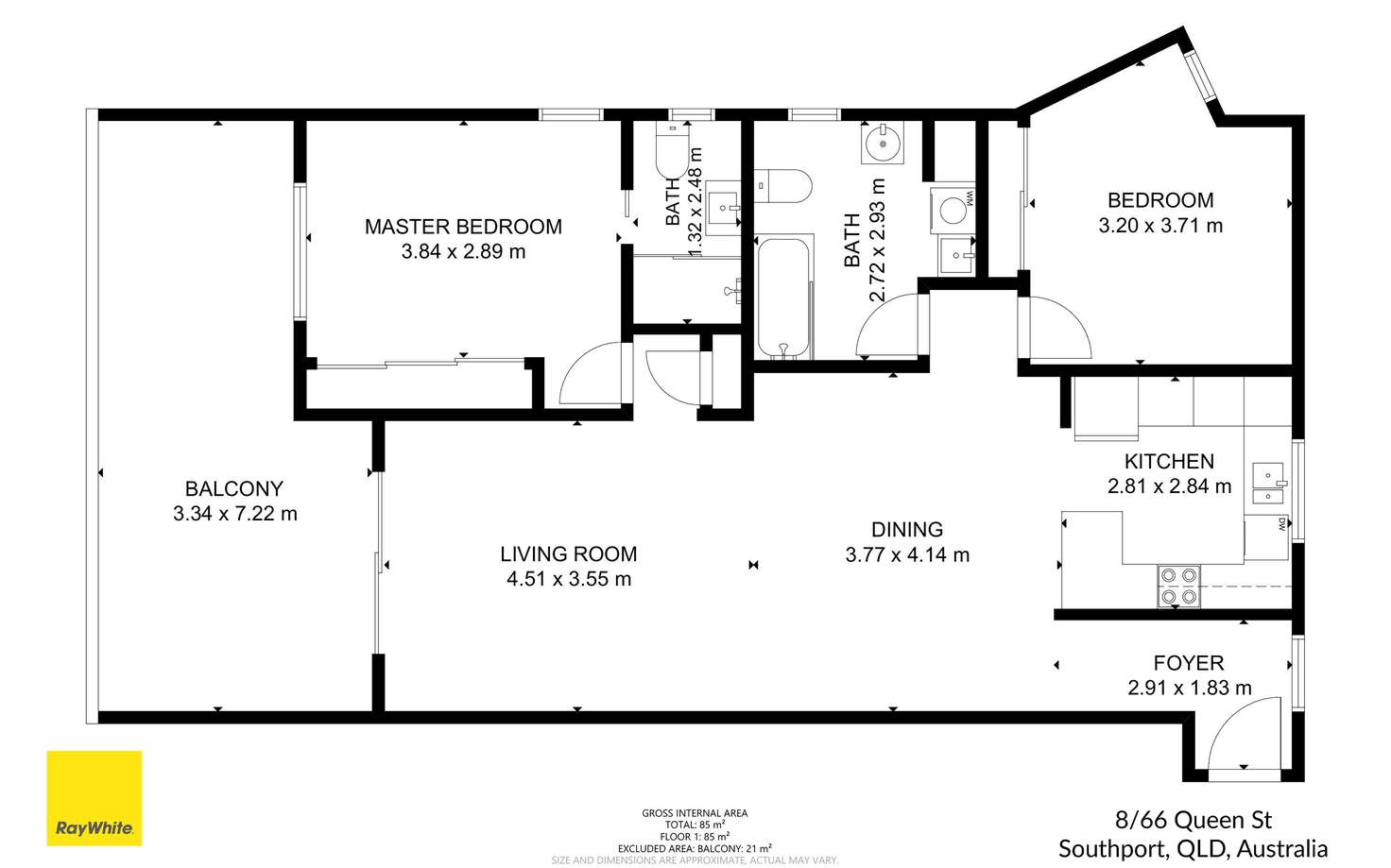 Floorplan of Homely apartment listing, 8/66 Queen Street, Southport QLD 4215