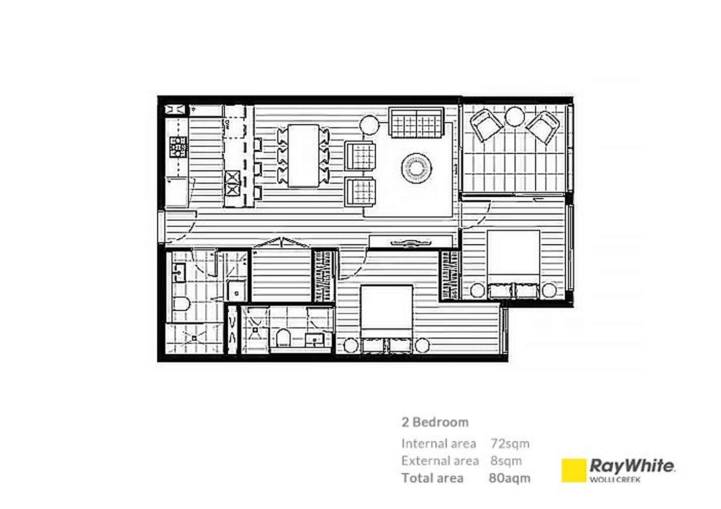 Floorplan of Homely apartment listing, 206/10 Gertrude Street, Wolli Creek NSW 2205