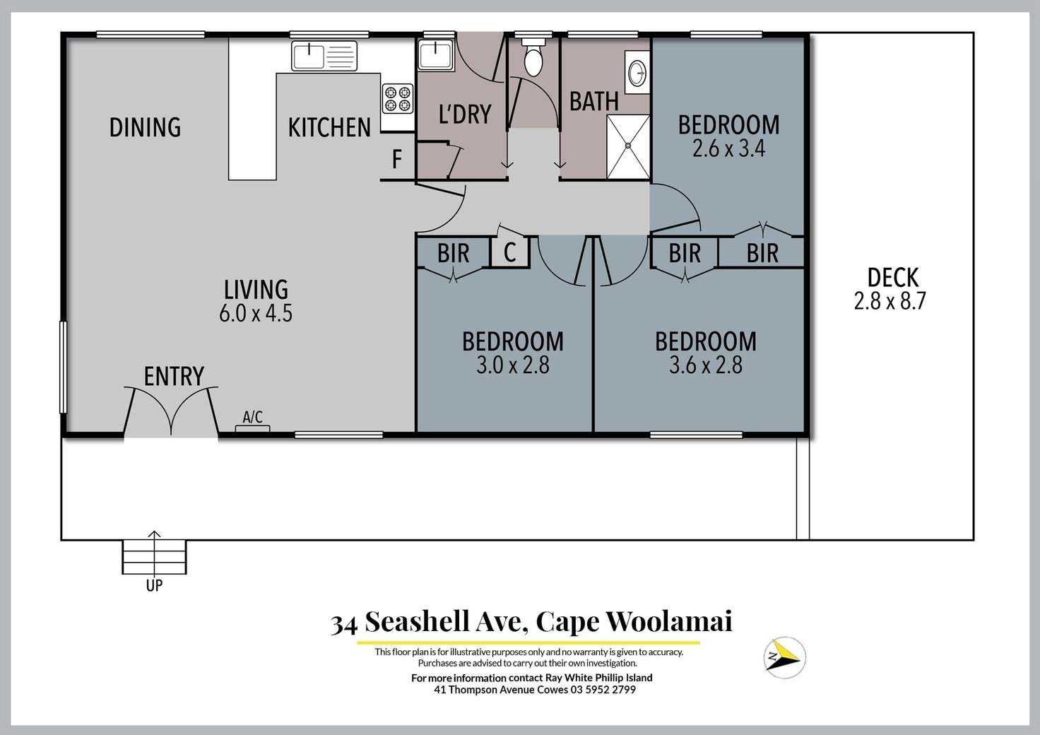Floorplan of Homely house listing, 34 Seashell Avenue, Cape Woolamai VIC 3925