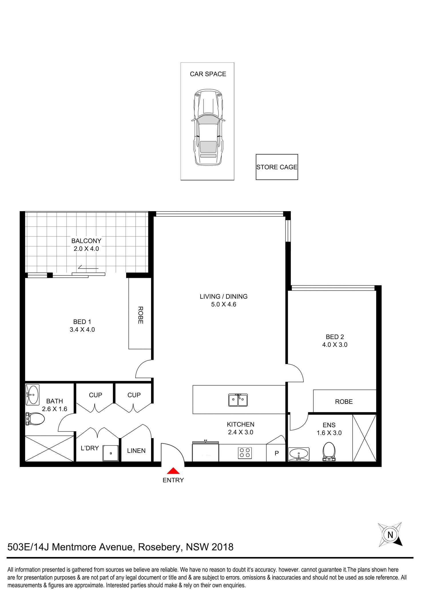 Floorplan of Homely apartment listing, 503E/14J Mentmore Avenue, Rosebery NSW 2018