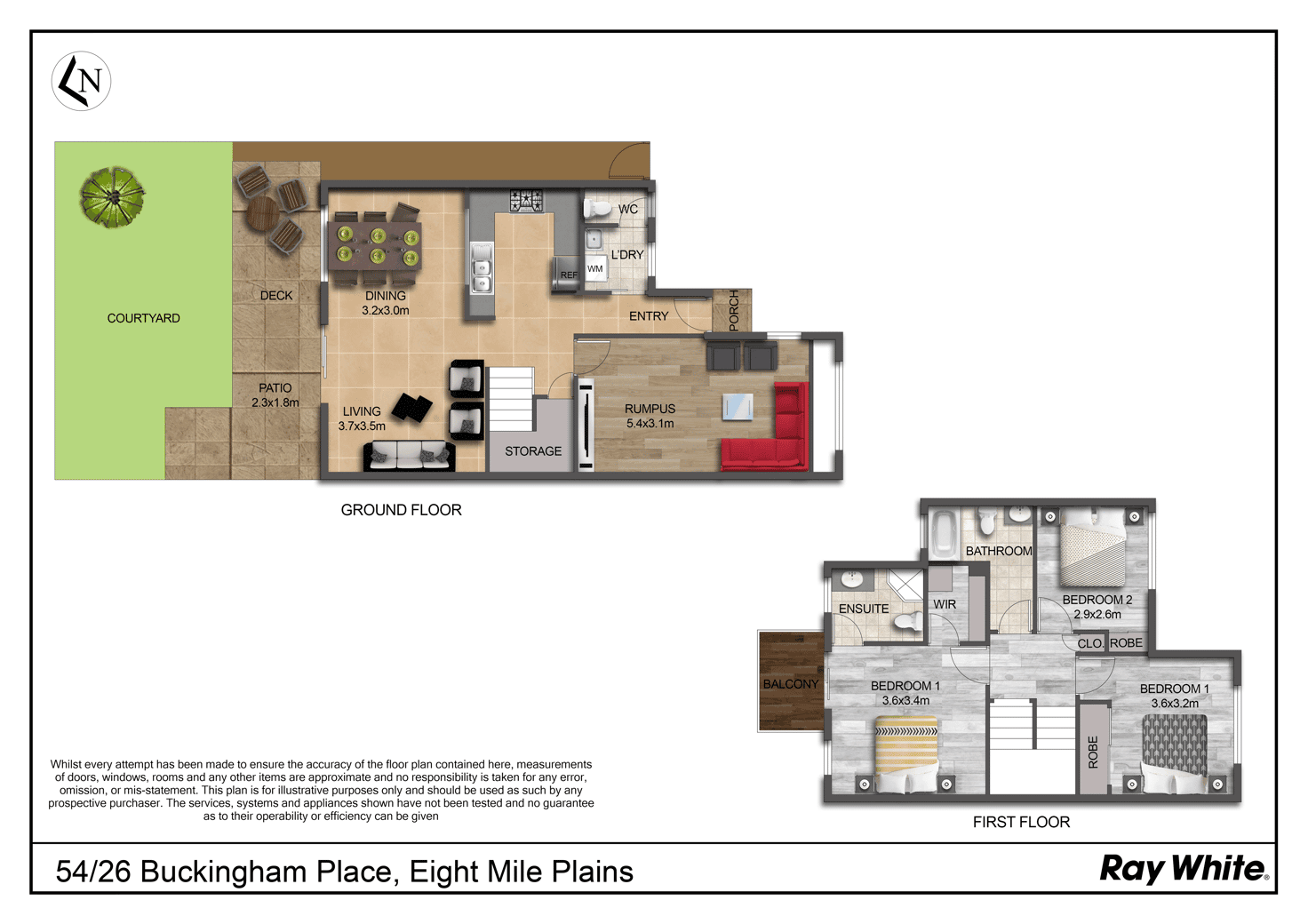 Floorplan of Homely townhouse listing, 54/26 Buckingham Place, Eight Mile Plains QLD 4113