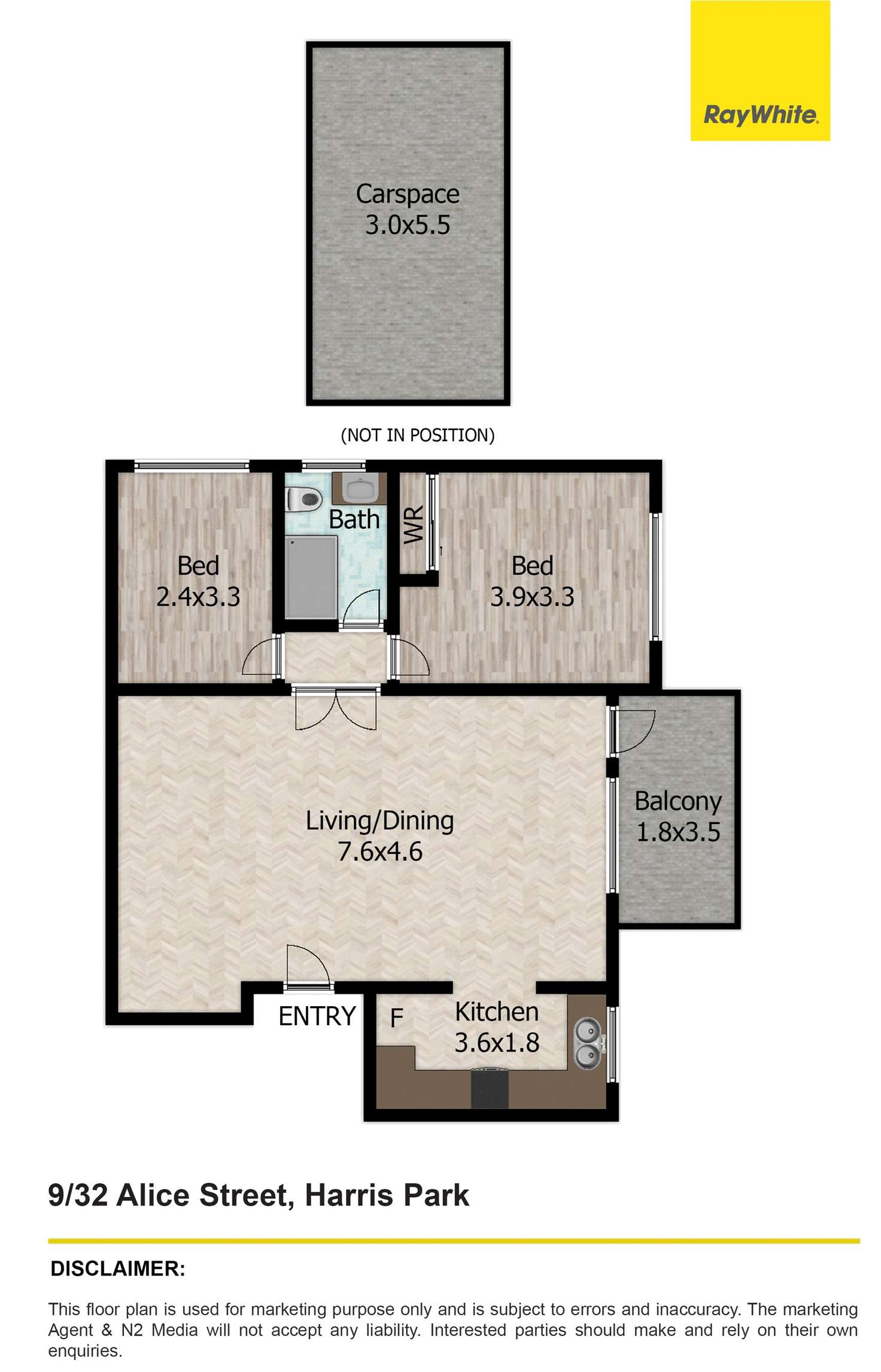 Floorplan of Homely unit listing, 9/32 Alice Street, Harris Park NSW 2150