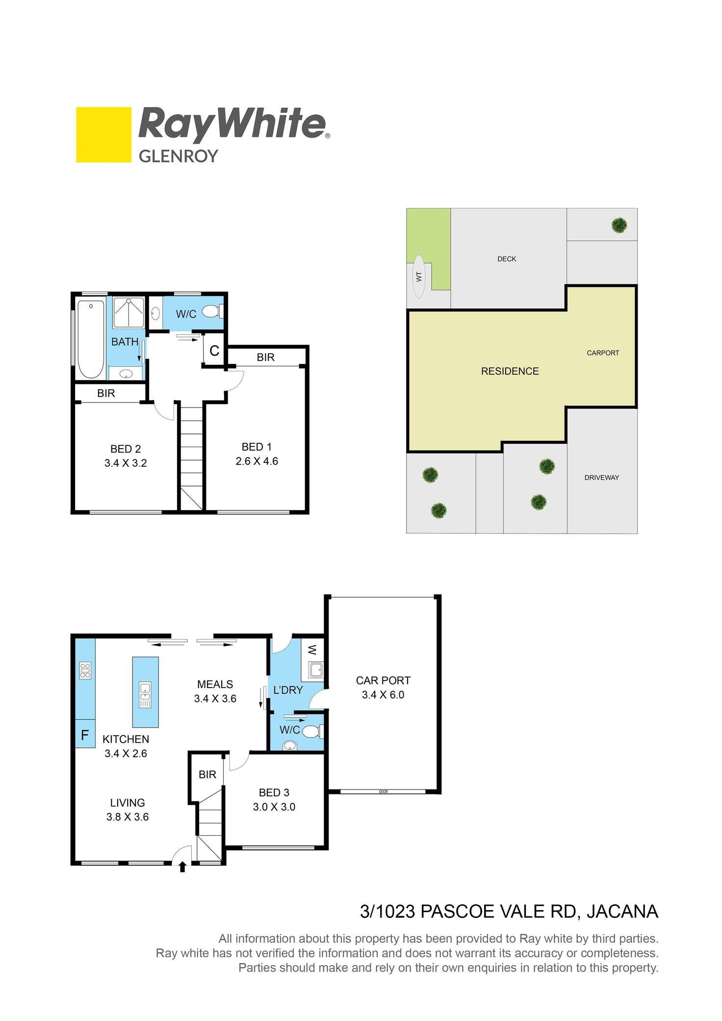Floorplan of Homely townhouse listing, 3/1023 Pascoe Vale Road, Jacana VIC 3047