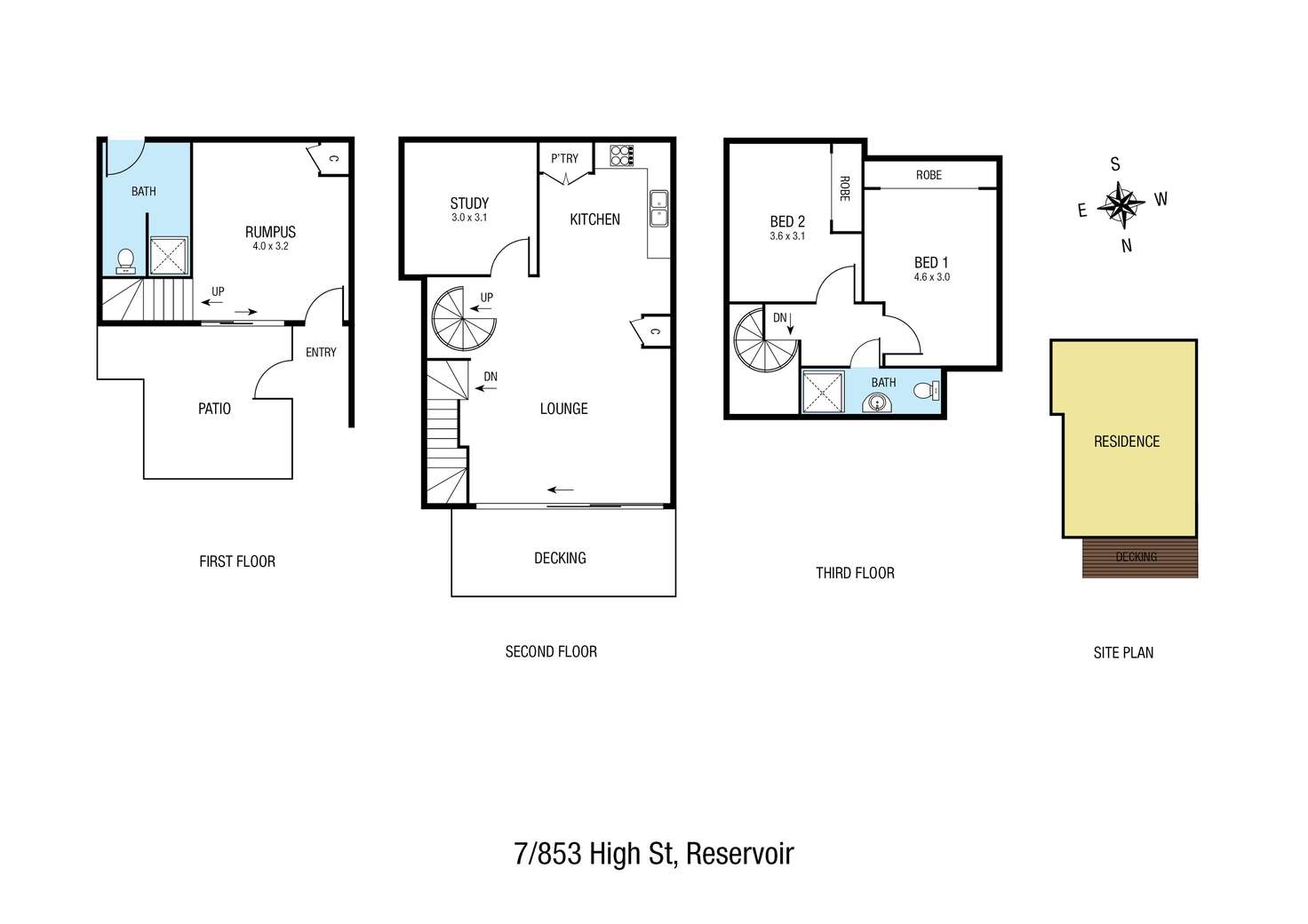 Floorplan of Homely townhouse listing, 7/853 High Street, Reservoir VIC 3073