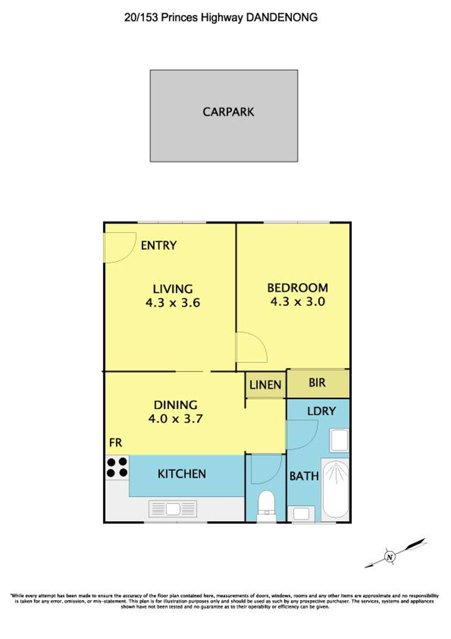 Floorplan of Homely apartment listing, 20/153 Princes Highway, Dandenong VIC 3175