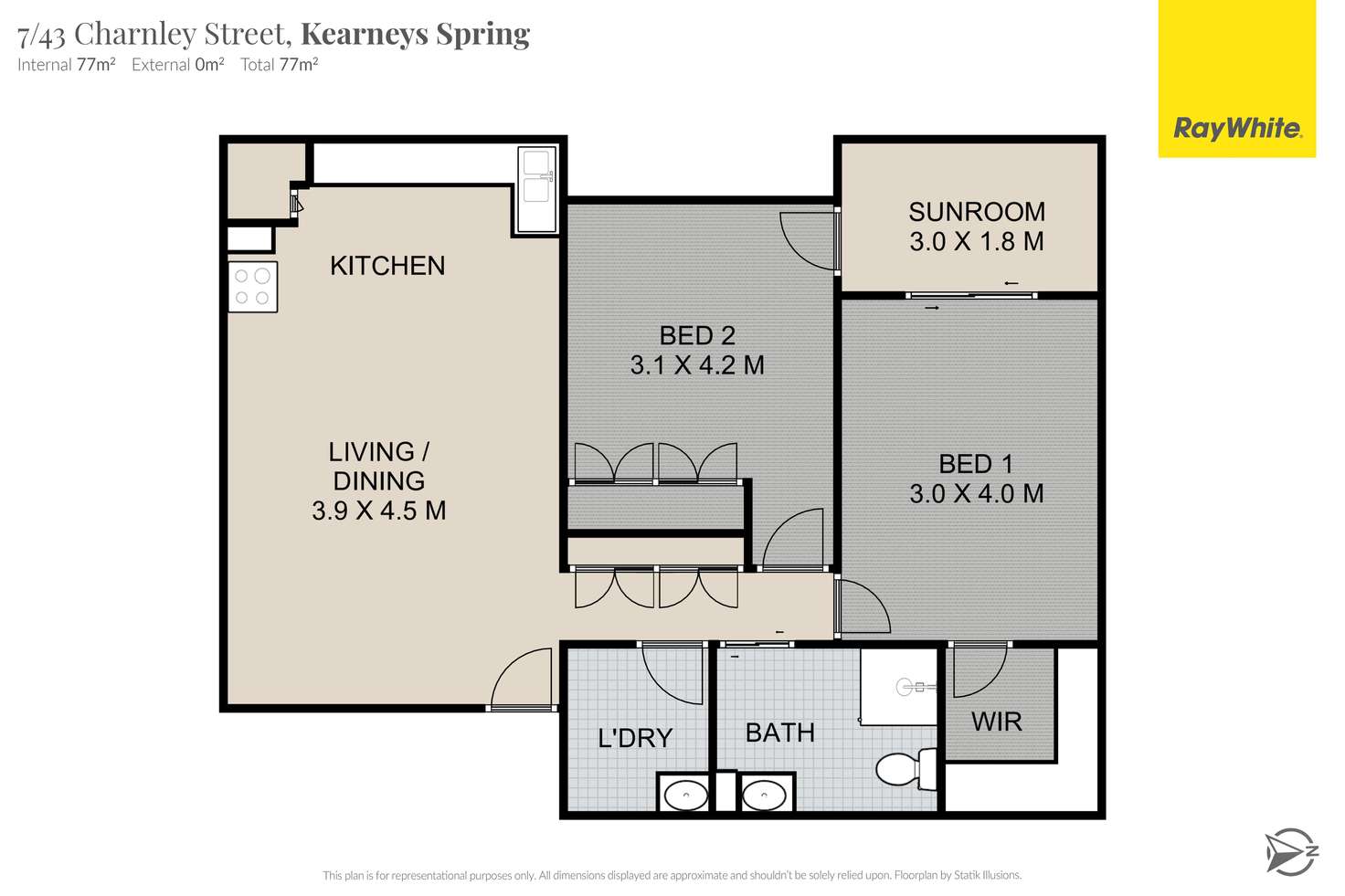 Floorplan of Homely unit listing, 7/43 Charnley Street, Kearneys Spring QLD 4350