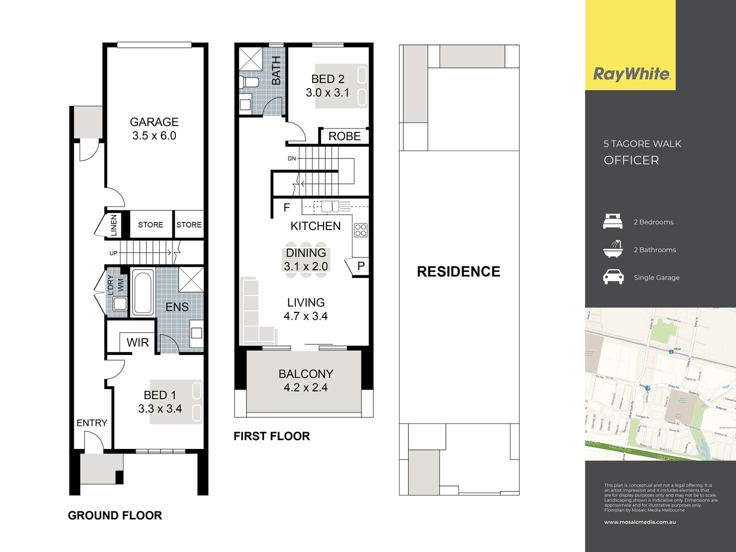 Floorplan of Homely townhouse listing, 5 Tagore Walk, Officer VIC 3809