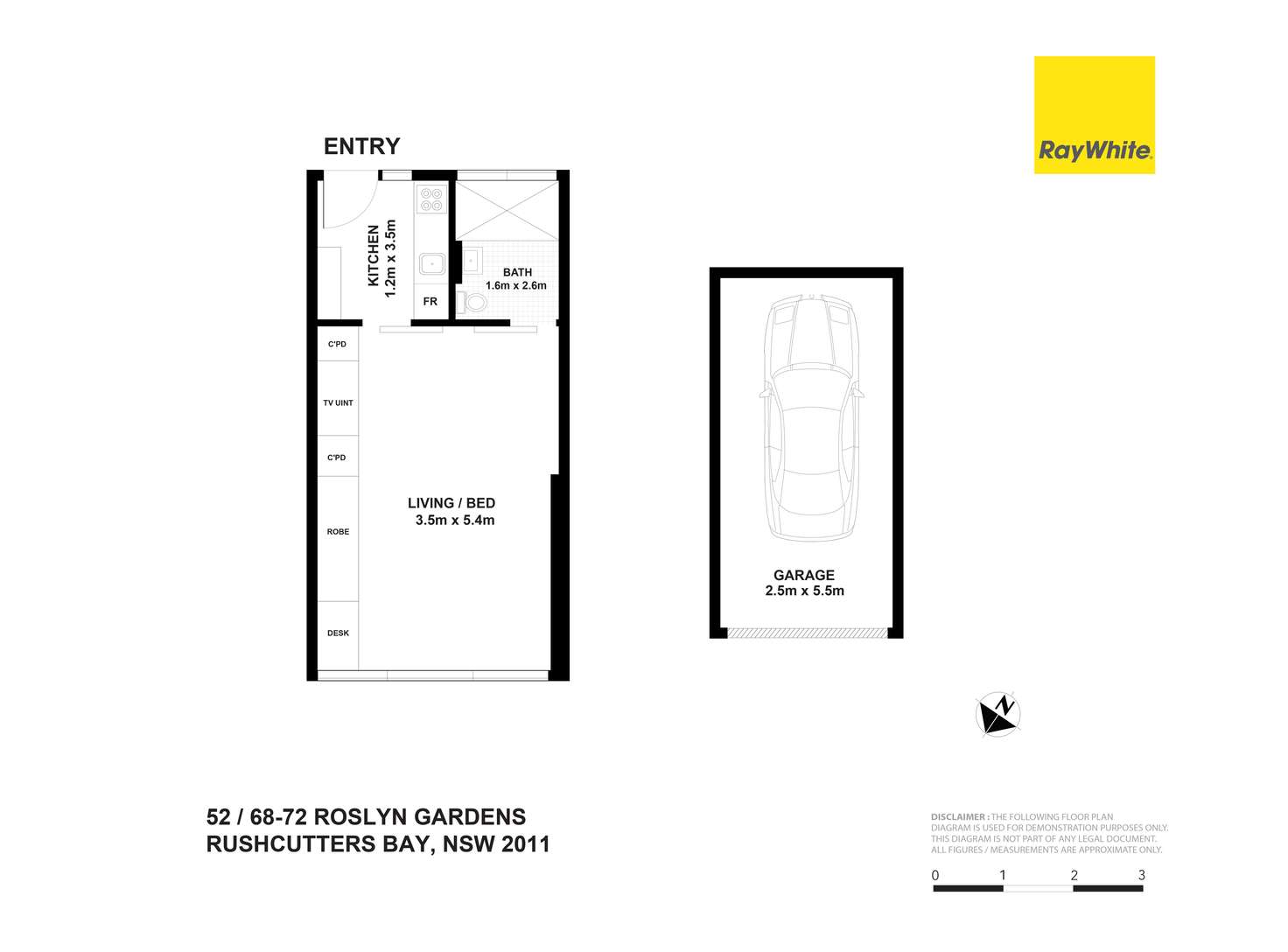 Floorplan of Homely studio listing, 52/68 Roslyn Gardens, Rushcutters Bay NSW 2011