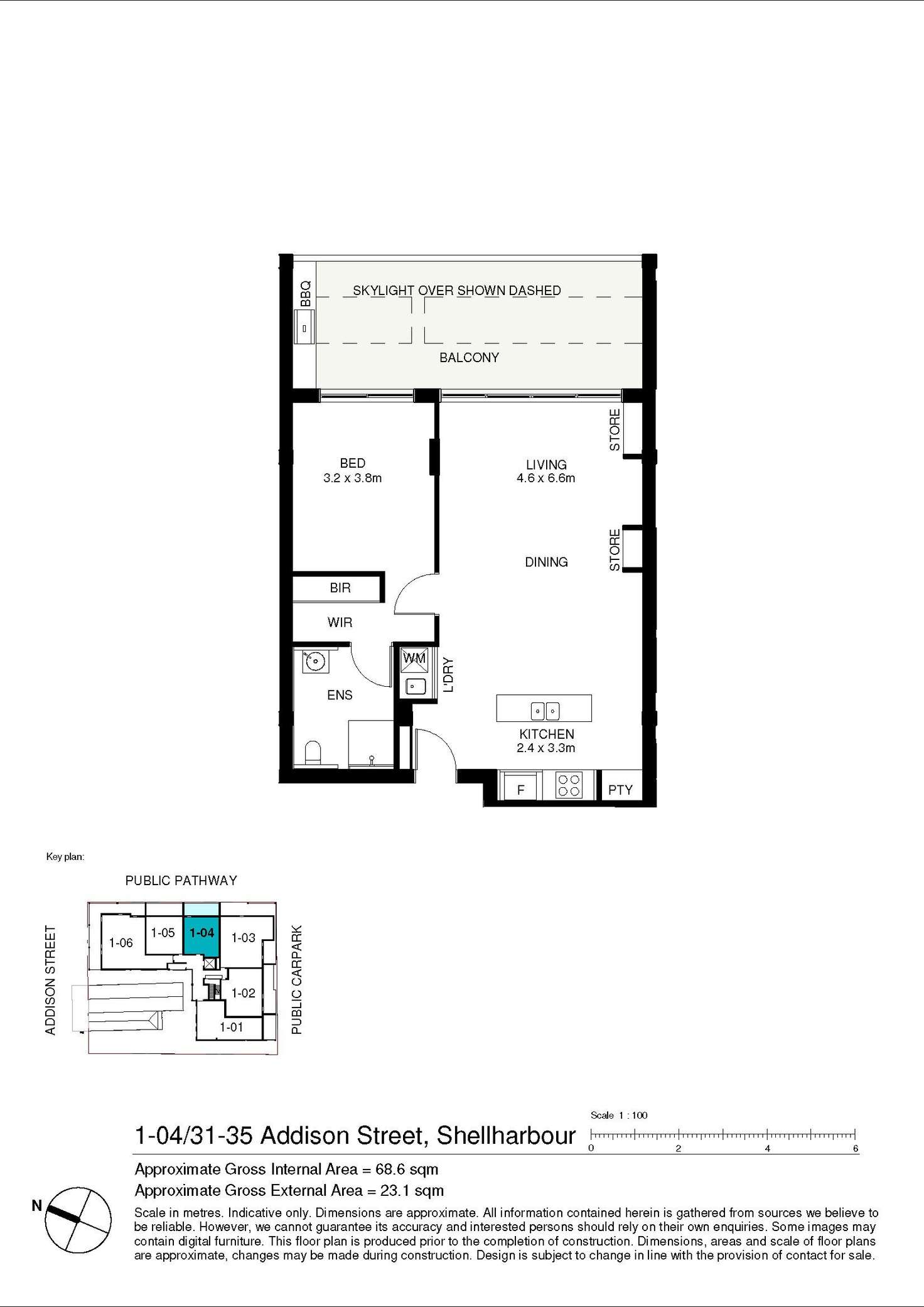 Floorplan of Homely apartment listing, 104/31-35 Addison Street, Shellharbour NSW 2529