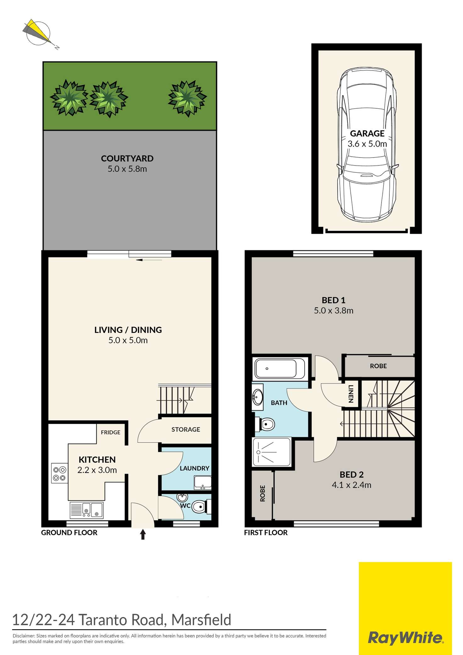 Floorplan of Homely townhouse listing, 12/22-24 Taranto Road, Marsfield NSW 2122