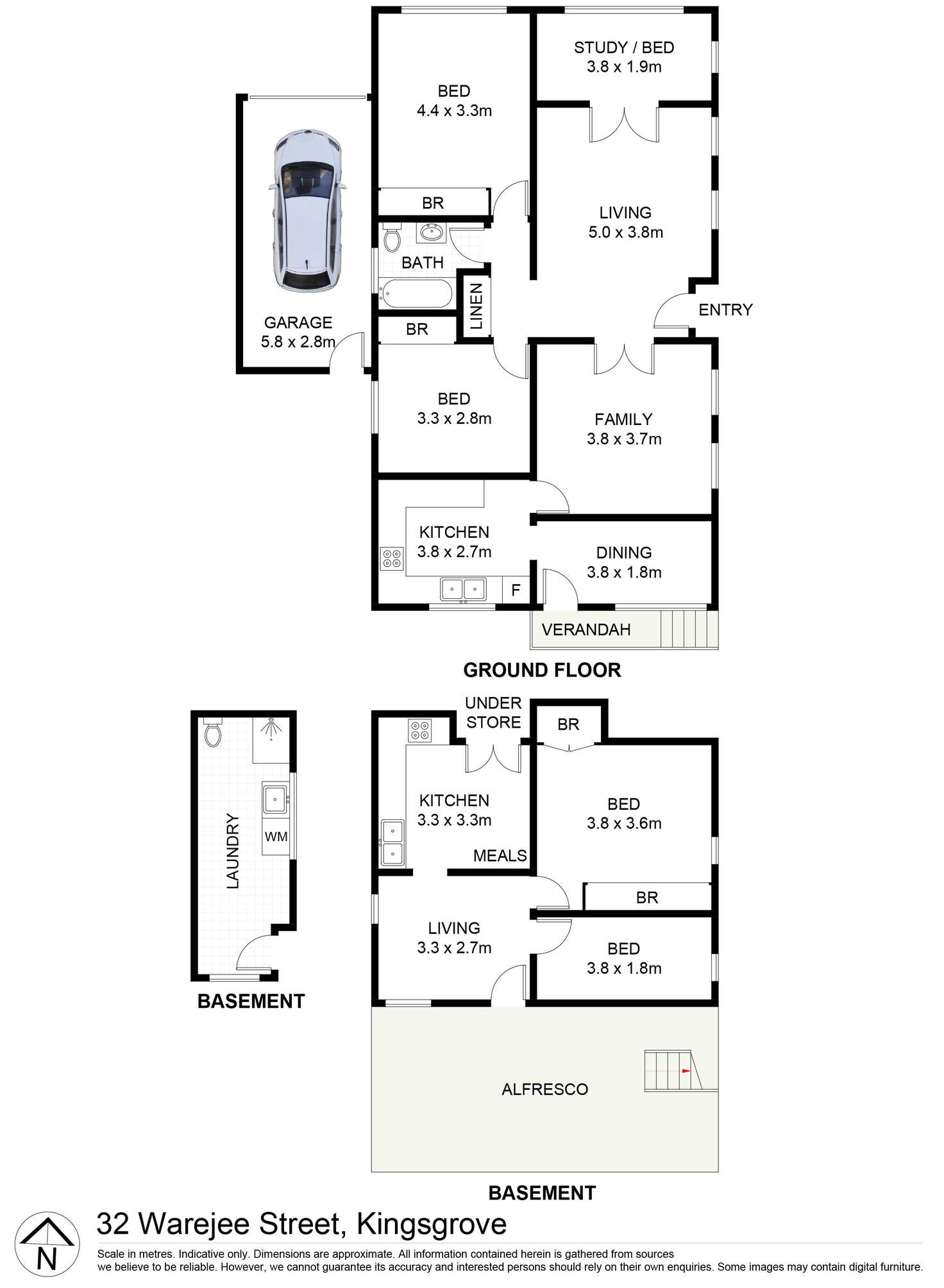 Floorplan of Homely house listing, 32 Warejee Street, Kingsgrove NSW 2208