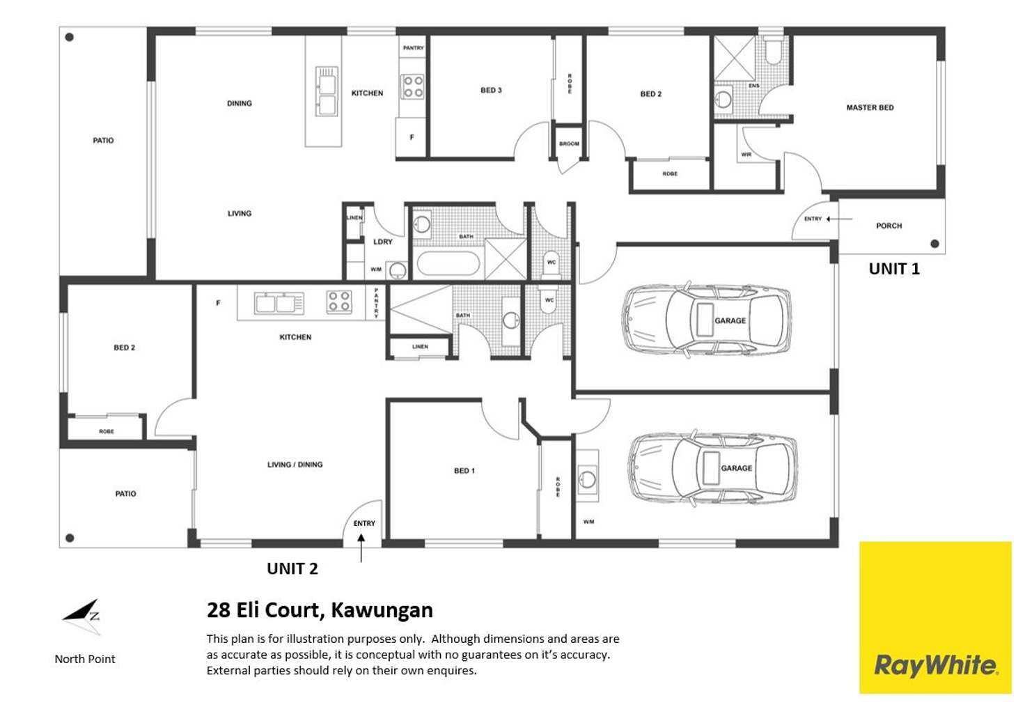 Floorplan of Homely semiDetached listing, 28 Eli Court, Kawungan QLD 4655