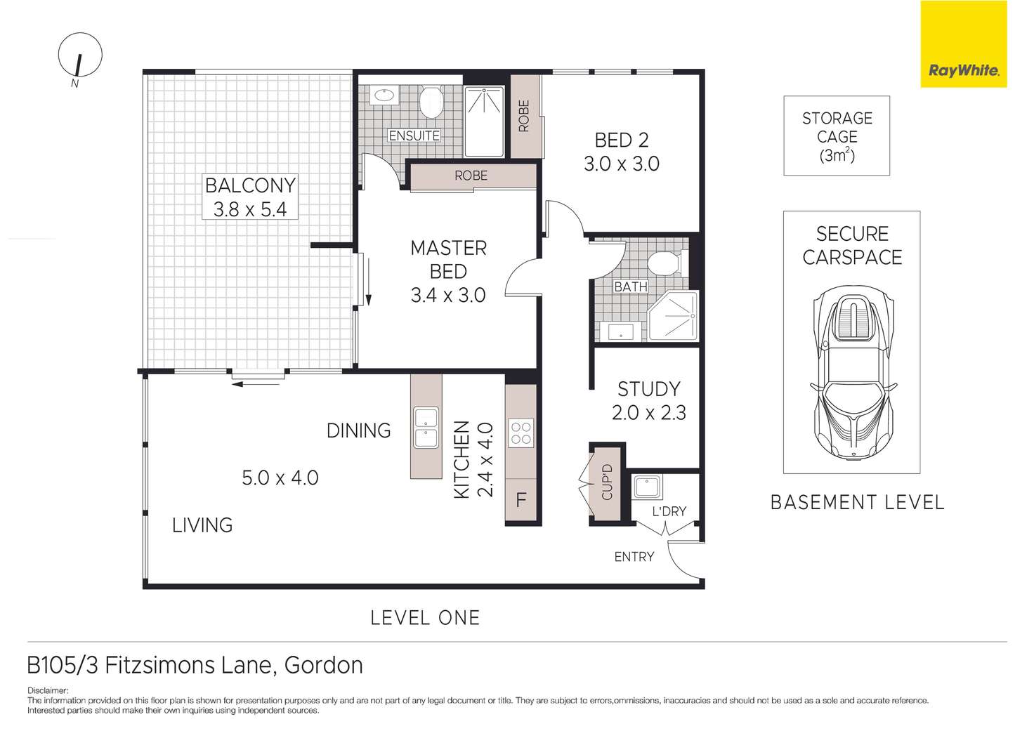 Floorplan of Homely unit listing, B105/3 Fitzsimons Lane, Gordon NSW 2072