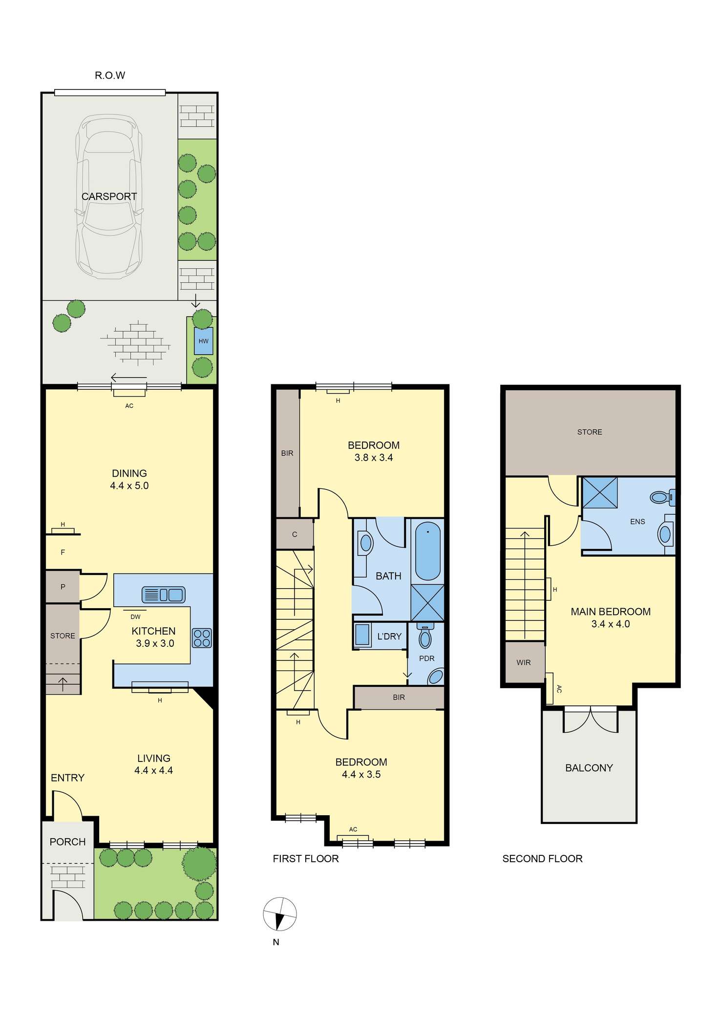 Floorplan of Homely townhouse listing, 5 O'Brien Sisters Lane, Brunswick VIC 3056