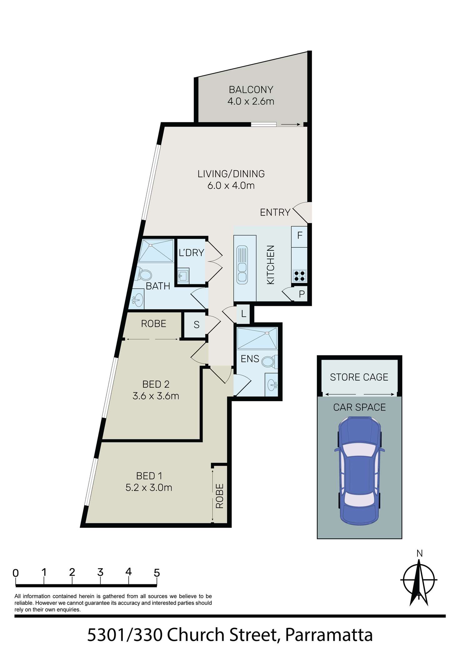 Floorplan of Homely apartment listing, 5301/330 Church Street, Parramatta NSW 2150