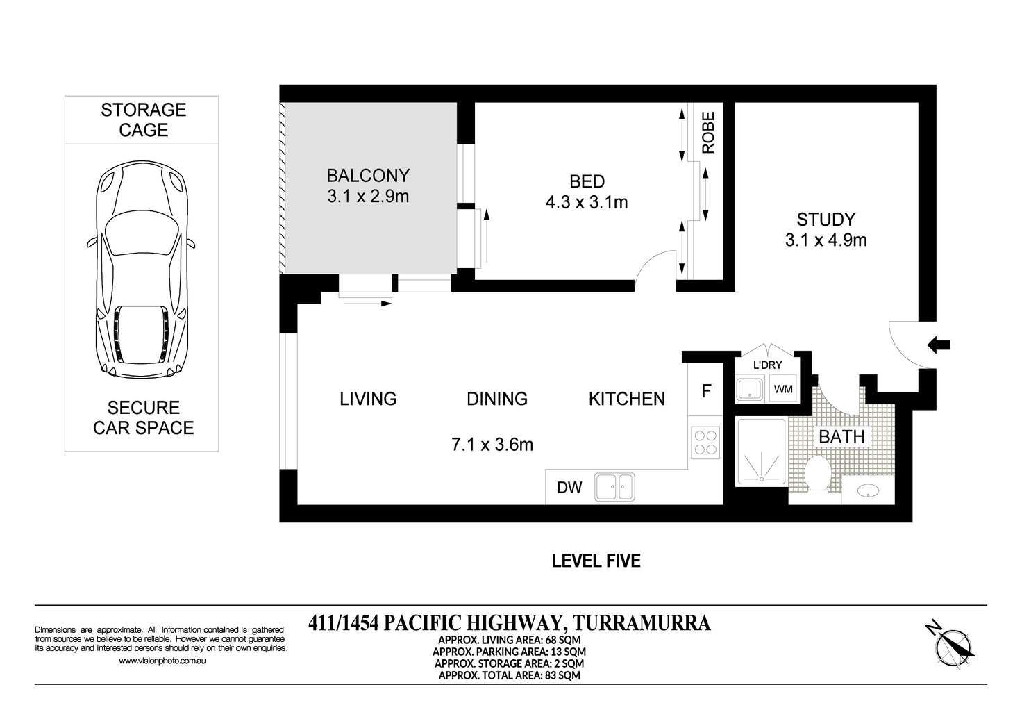Floorplan of Homely apartment listing, 411/1454 Pacific Highway, Turramurra NSW 2074