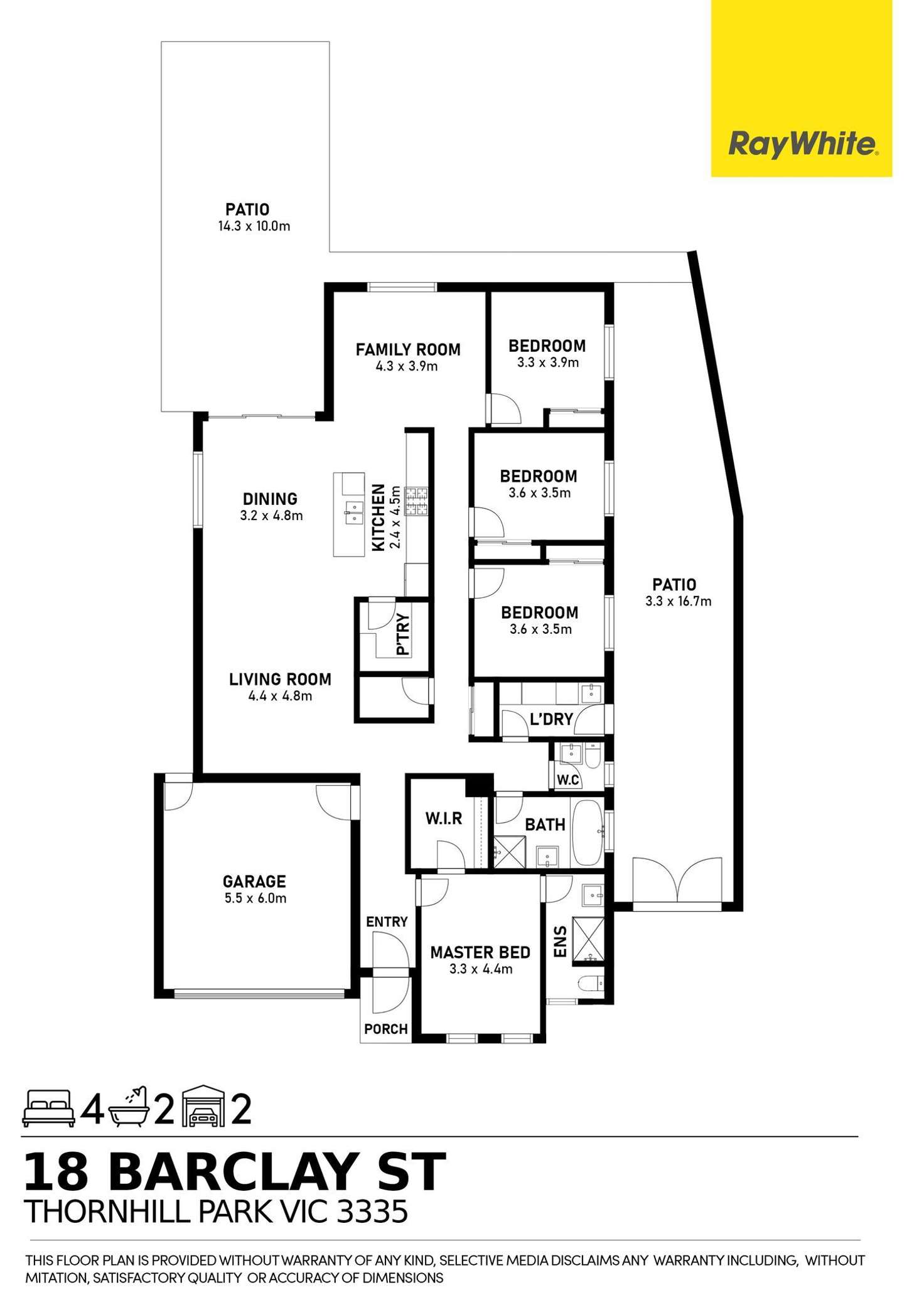 Floorplan of Homely house listing, 18 Barclay Street, Thornhill Park VIC 3335