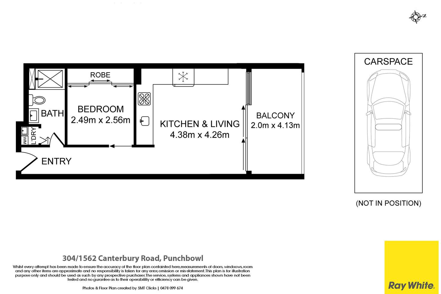 Floorplan of Homely unit listing, 304/1562 Canterbury Road, Punchbowl NSW 2196