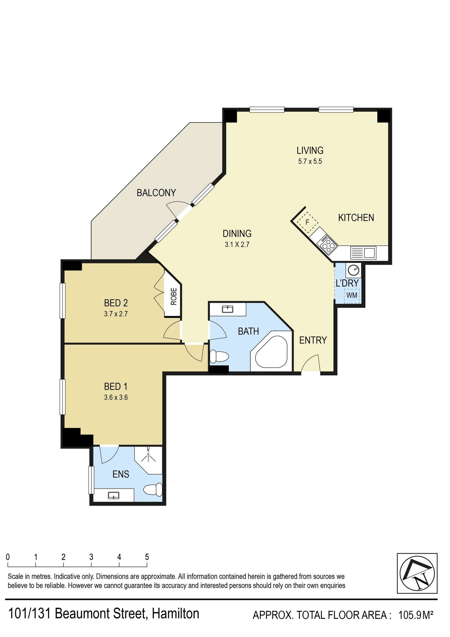 Floorplan of Homely apartment listing, 101/131 Beaumont Street, Hamilton NSW 2303