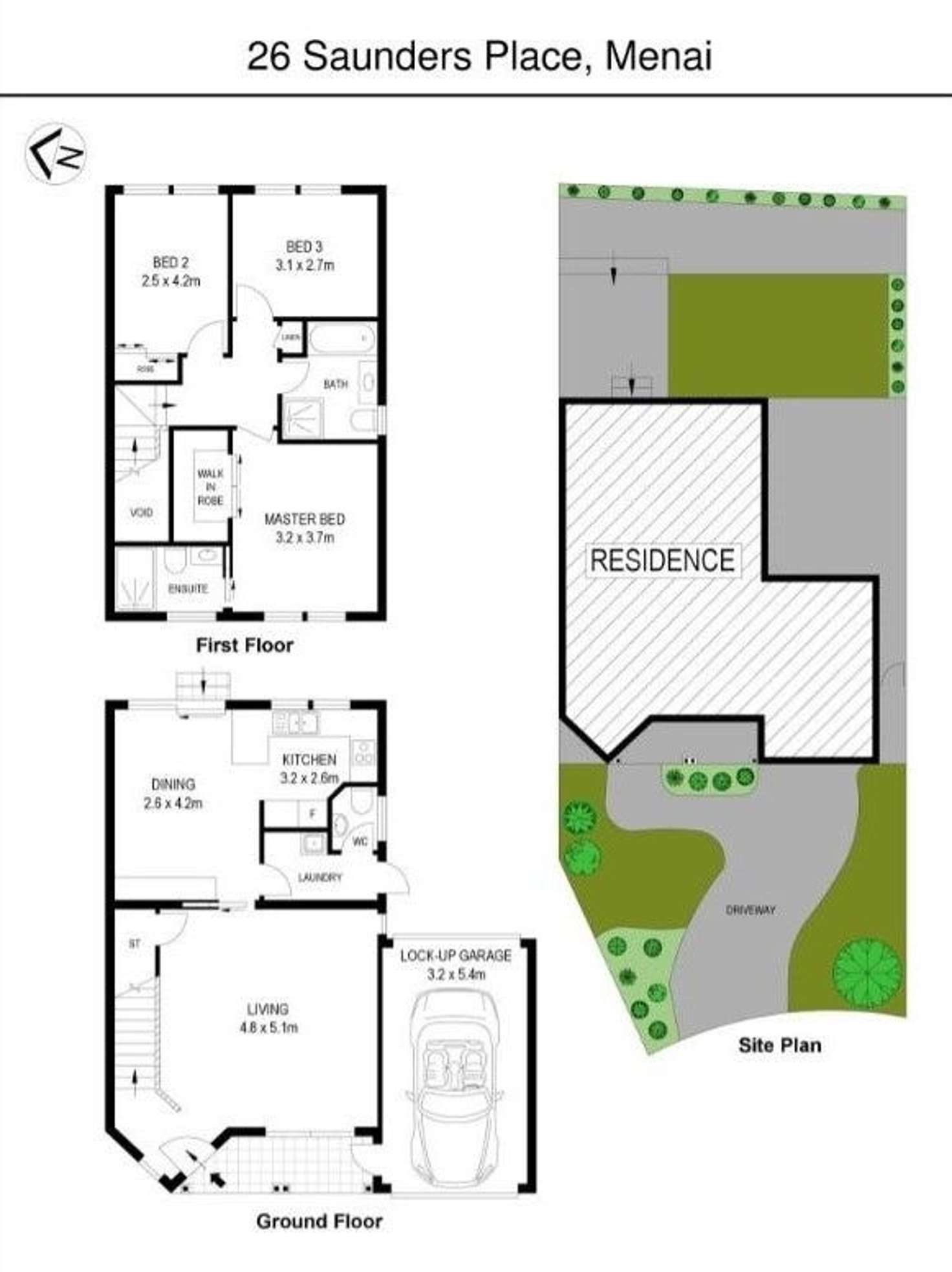 Floorplan of Homely semiDetached listing, 26 Saunders Place, Menai NSW 2234