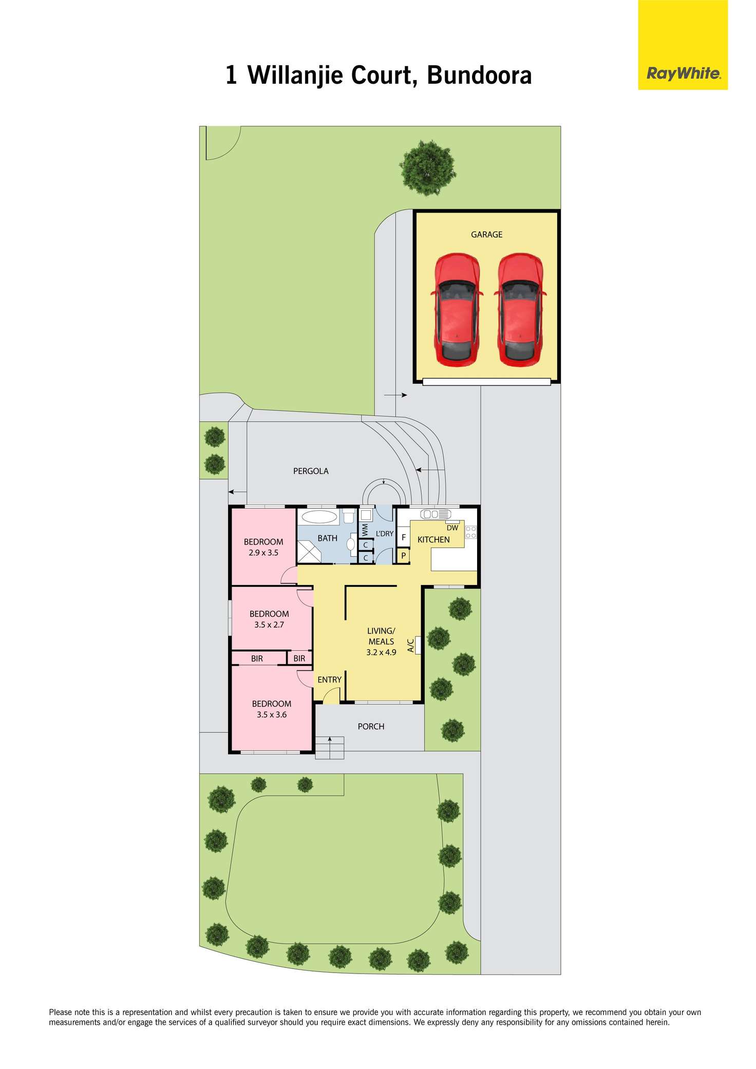 Floorplan of Homely house listing, 1 Willanjie Court, Bundoora VIC 3083
