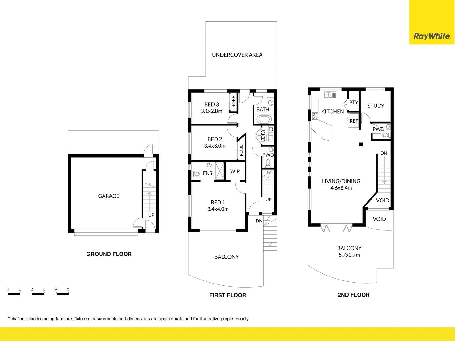 Floorplan of Homely townhouse listing, 1/12 Lower Clifton Terrace, Red Hill QLD 4059