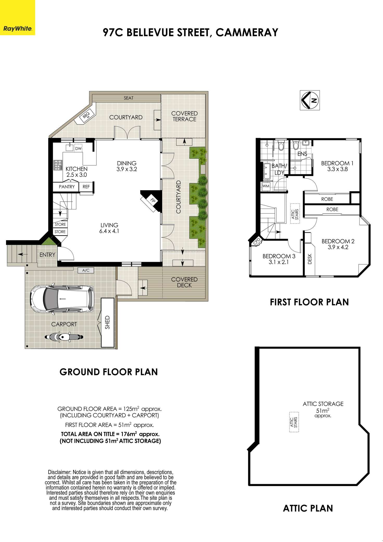 Floorplan of Homely townhouse listing, 97C Bellevue Street, Cammeray NSW 2062