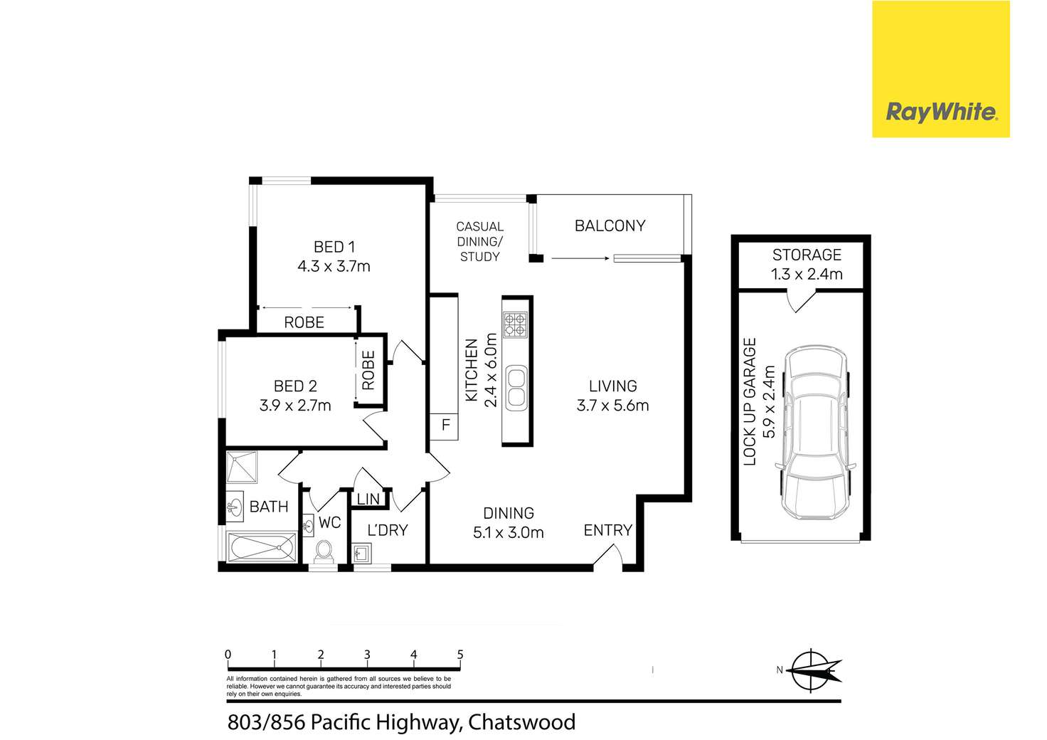 Floorplan of Homely unit listing, 803/856 Pacific Highway, Chatswood NSW 2067