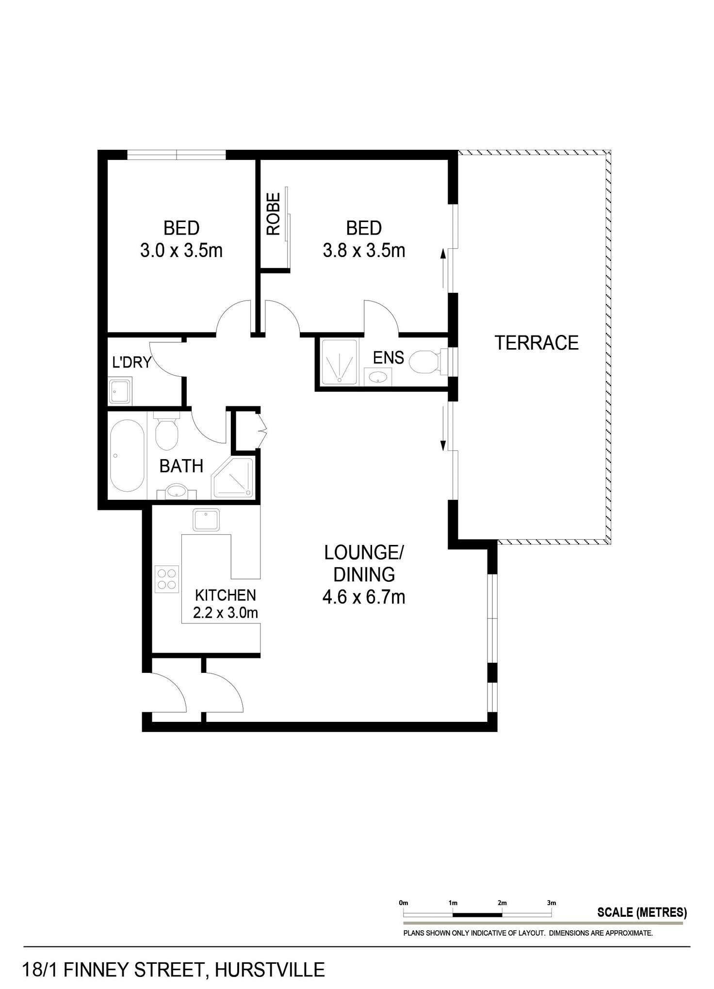 Floorplan of Homely unit listing, 18/1 Finney Street, Hurstville NSW 2220