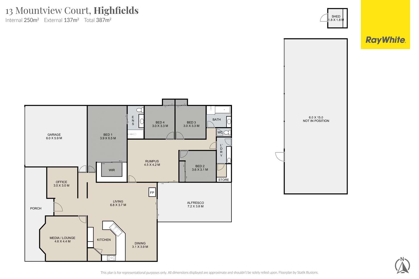 Floorplan of Homely house listing, 13 Mountview Court, Highfields QLD 4352