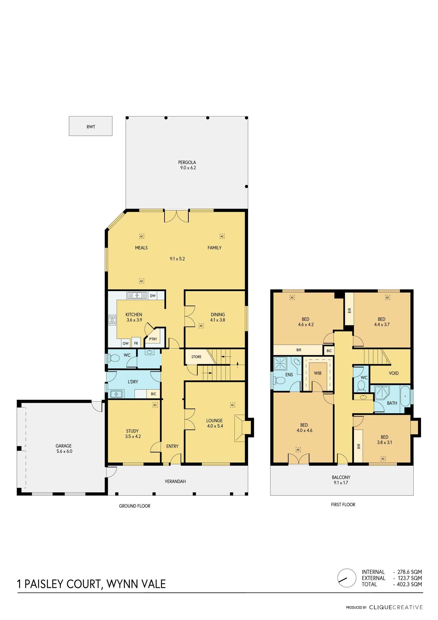 Floorplan of Homely house listing, 1 Paisley Court, Wynn Vale SA 5127