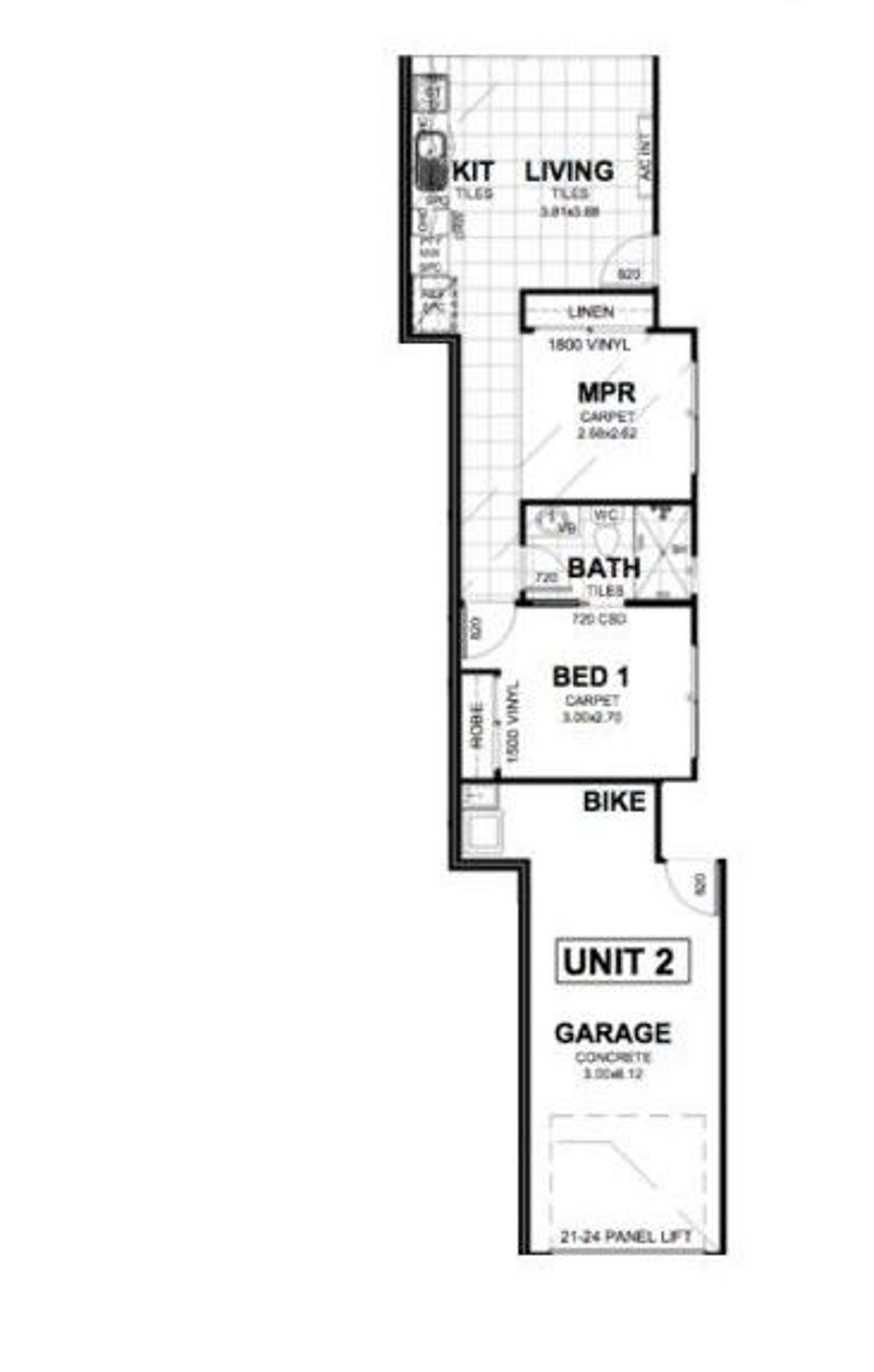 Floorplan of Homely semiDetached listing, 2/48 Galligan Way, Goodna QLD 4300