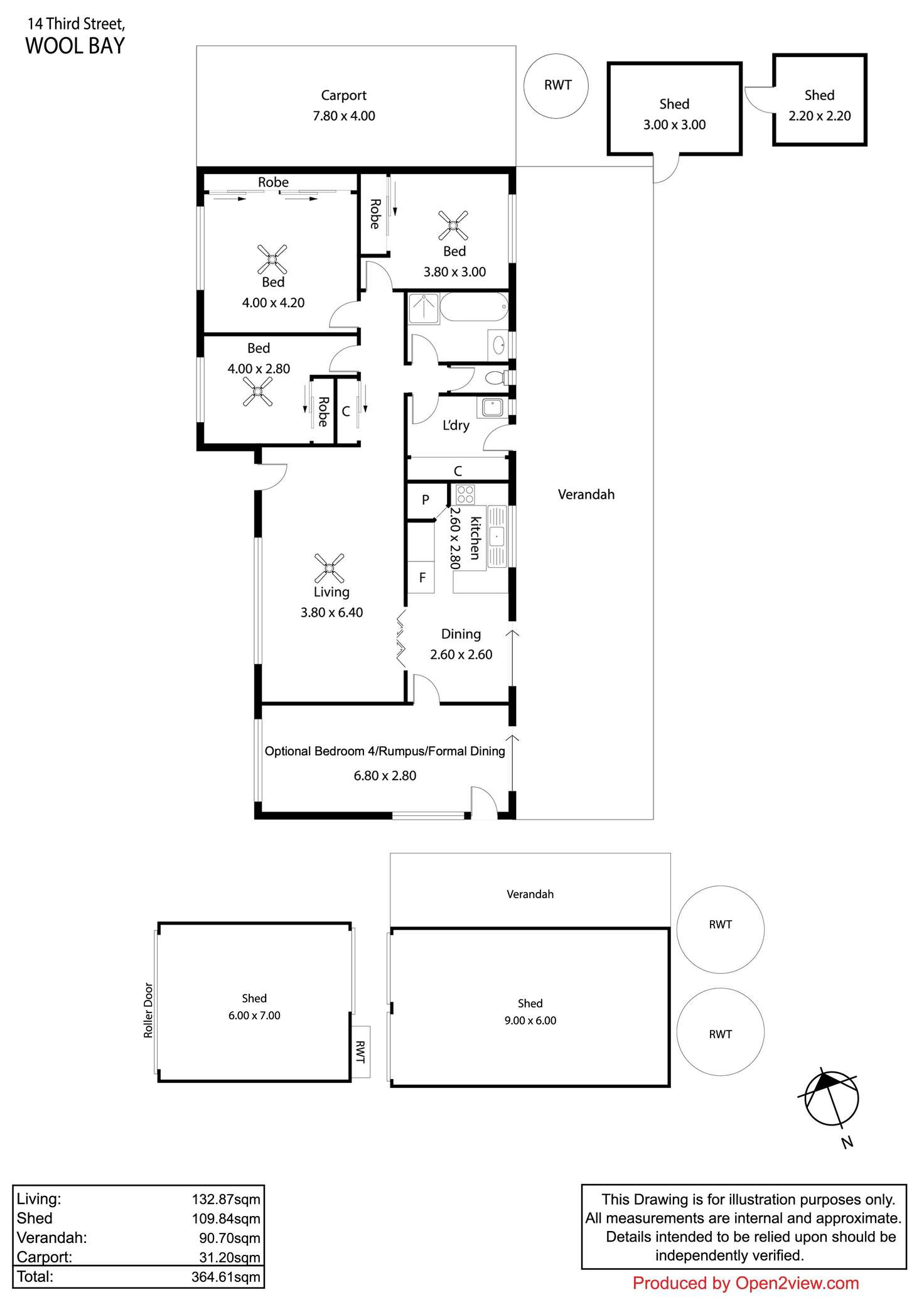 Floorplan of Homely house listing, 14 Third Street, Wool Bay SA 5575