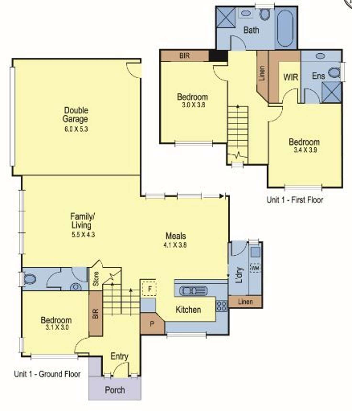 Floorplan of Homely townhouse listing, 1/15 Steven Street, Hurstbridge VIC 3099