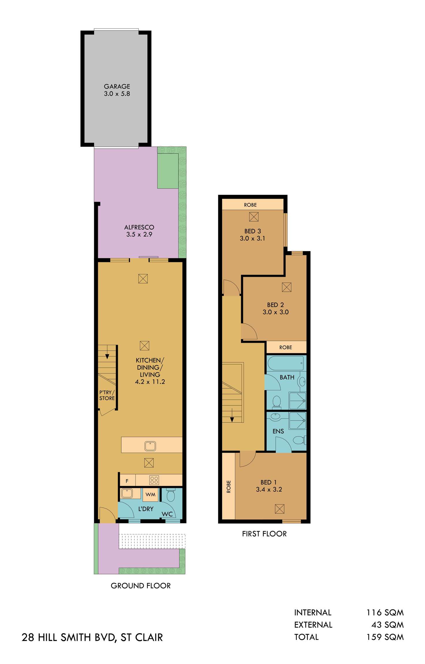 Floorplan of Homely townhouse listing, 28 Hill Smith Boulevard, St Clair SA 5011