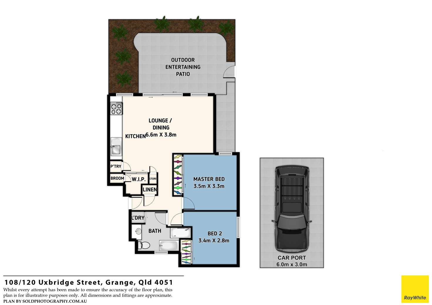Floorplan of Homely unit listing, 108/120 Uxbridge Street, Grange QLD 4051