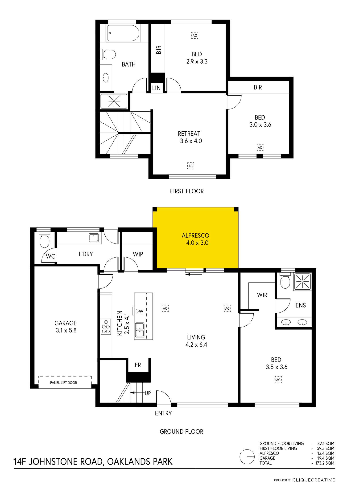 Floorplan of Homely house listing, 14F Johnstone Road, Oaklands Park SA 5046