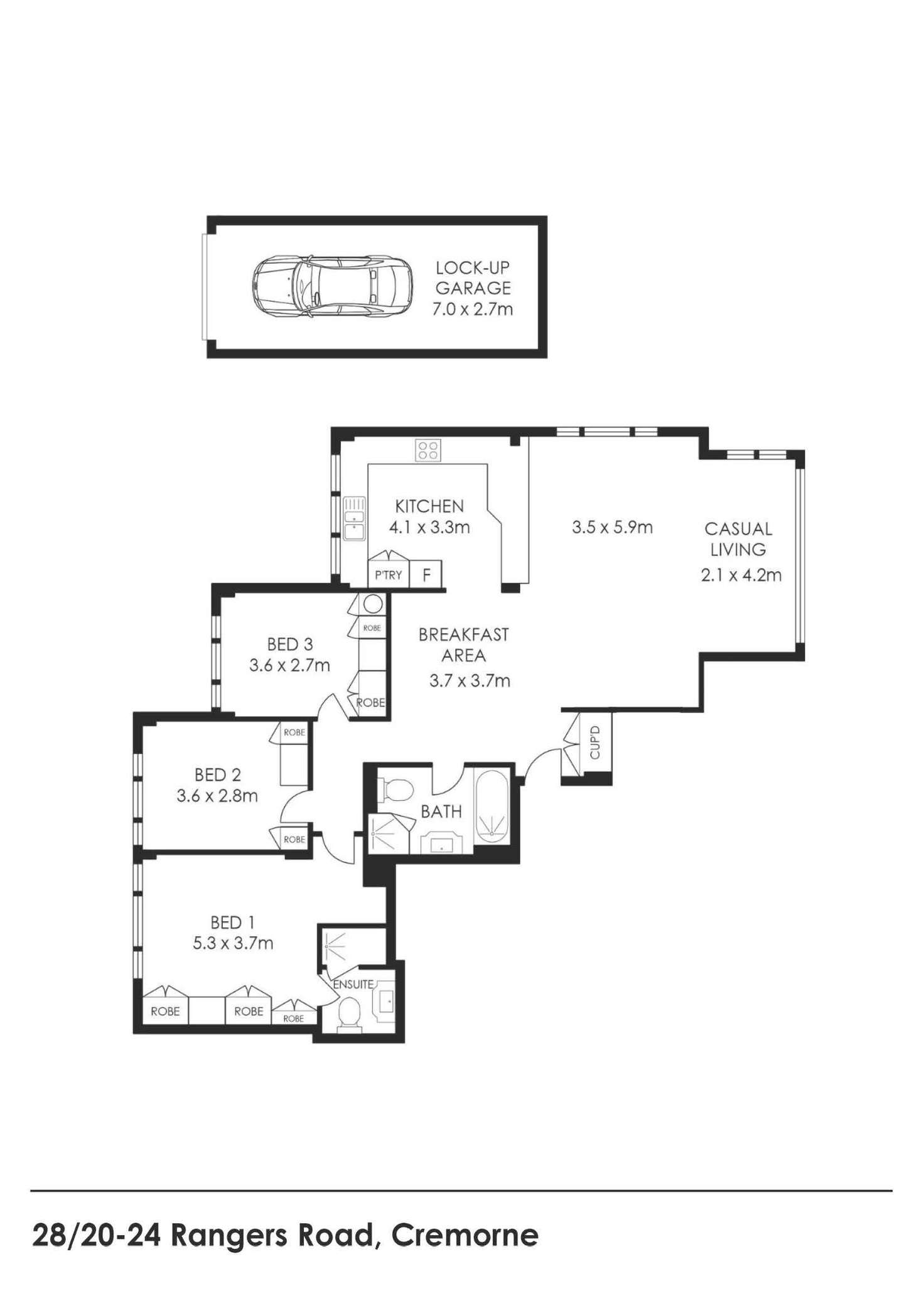Floorplan of Homely apartment listing, 28 & 29/20-24 Rangers Road, Cremorne NSW 2090