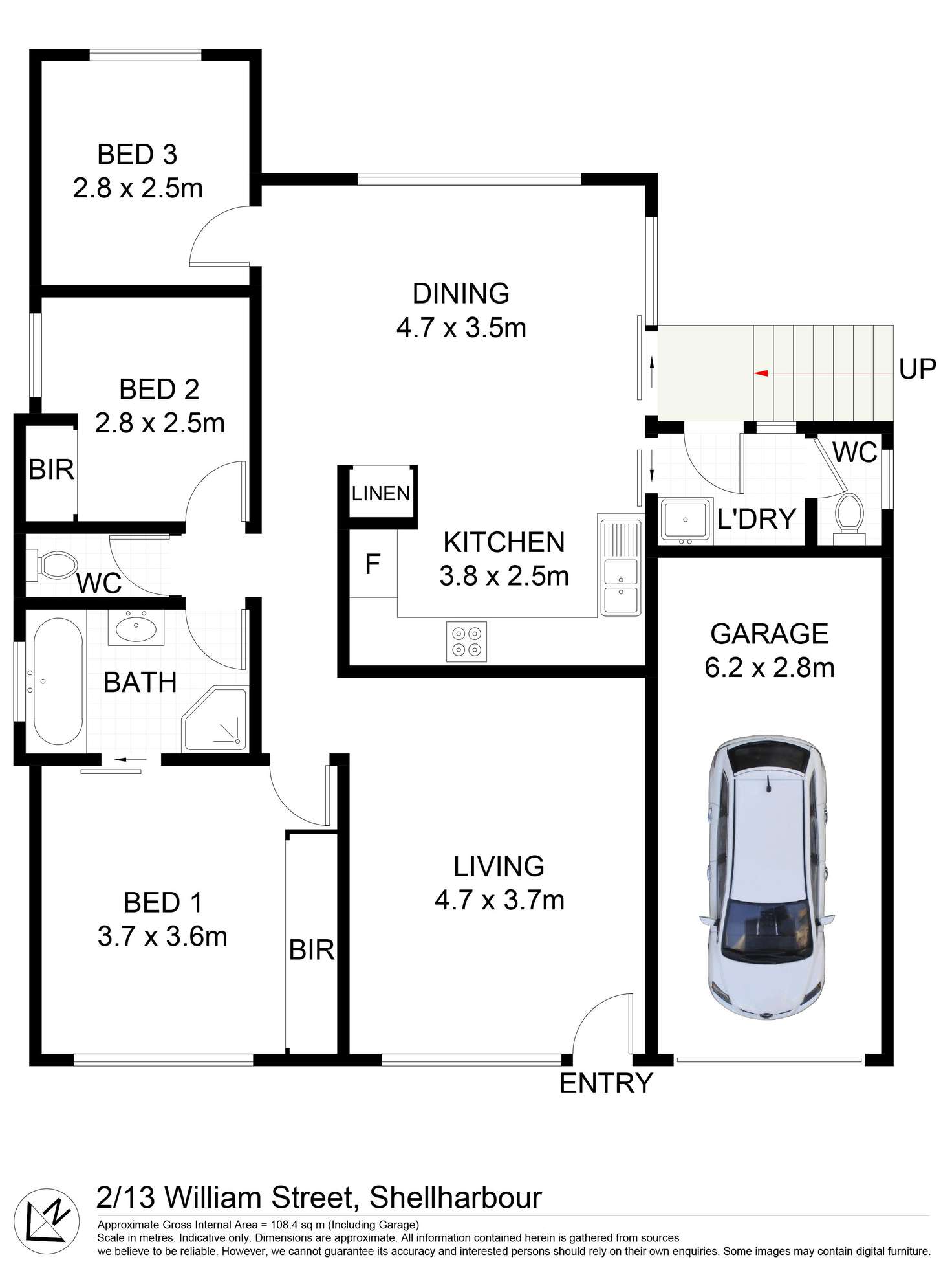 Floorplan of Homely house listing, 2/13 William Street, Shellharbour NSW 2529