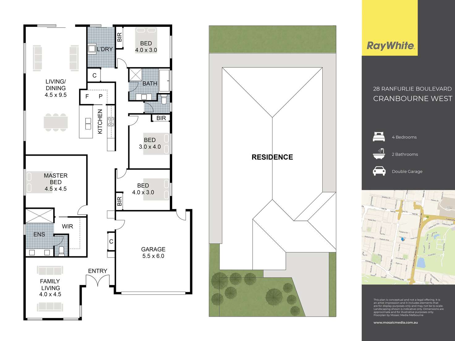 Floorplan of Homely house listing, 28 Ranfurlie Boulevard, Cranbourne West VIC 3977