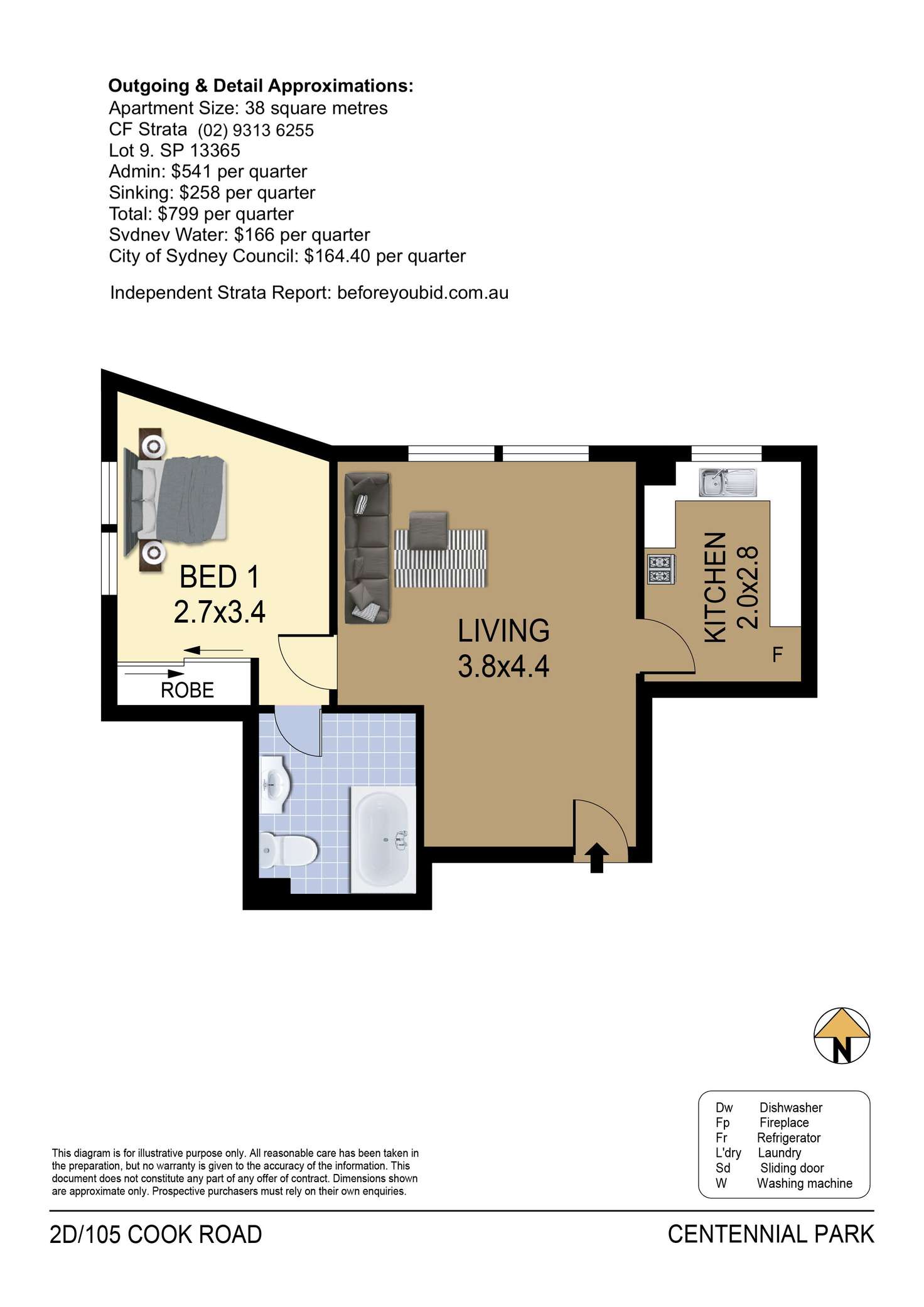 Floorplan of Homely apartment listing, 2D/105 Cook Road, Centennial Park NSW 2021