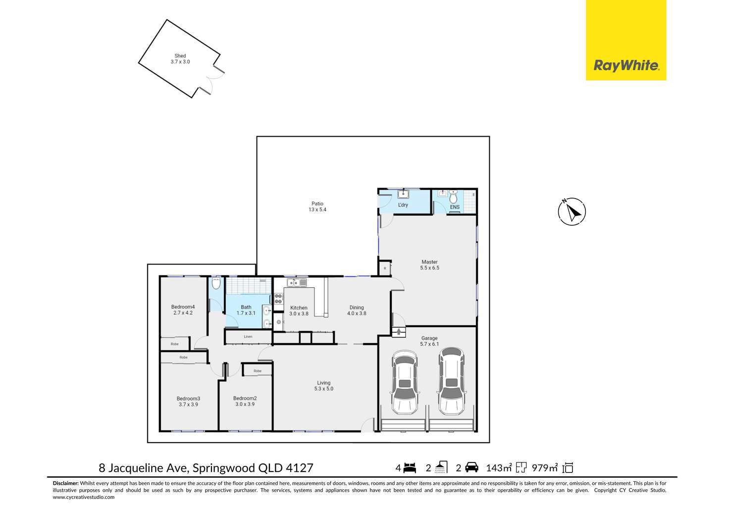 Floorplan of Homely house listing, 8 Jacqueline Avenue, Springwood QLD 4127