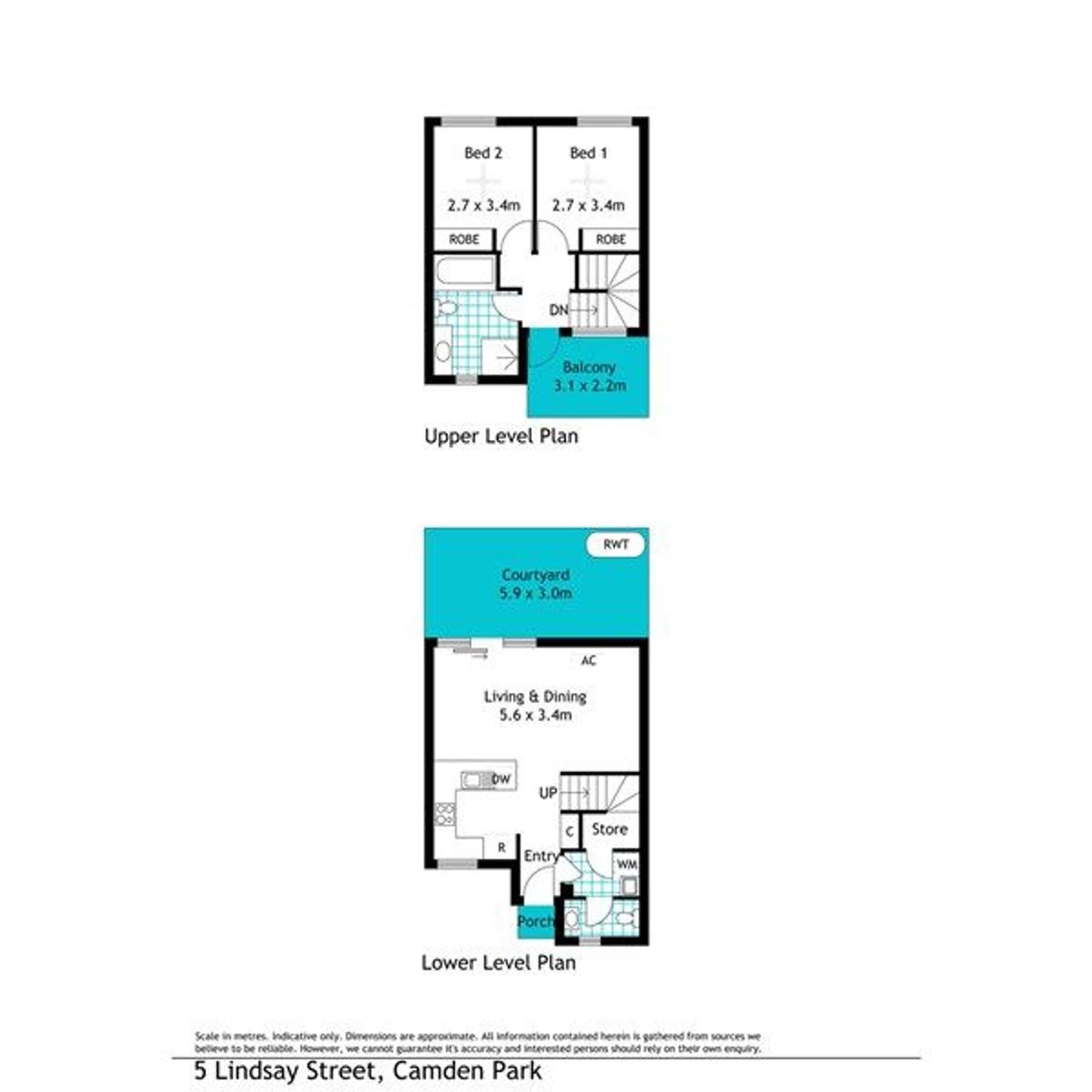 Floorplan of Homely townhouse listing, 5D Lindsay Street, Camden Park SA 5038