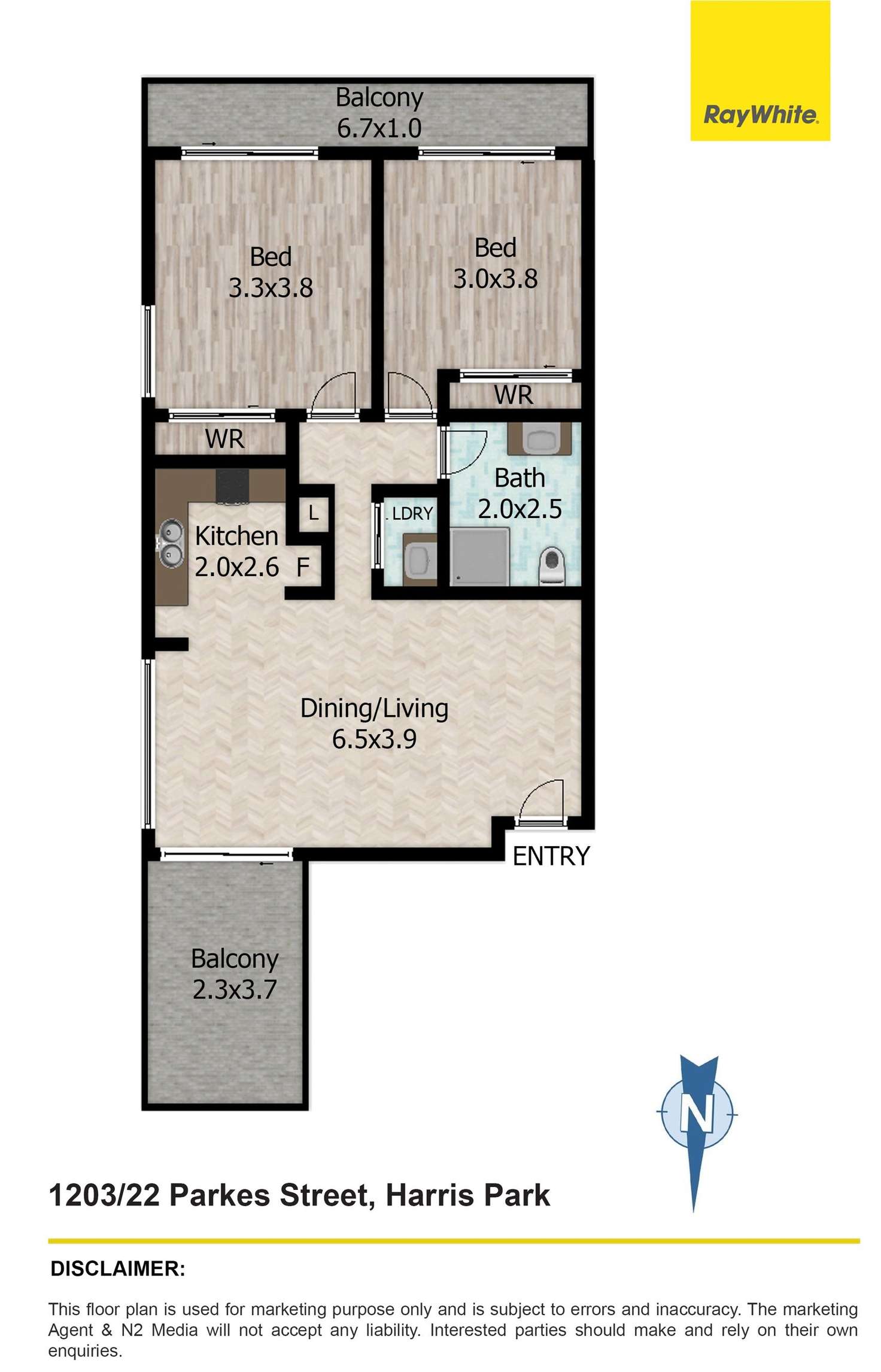 Floorplan of Homely apartment listing, 1203/22 Parkes Street, Harris Park NSW 2150