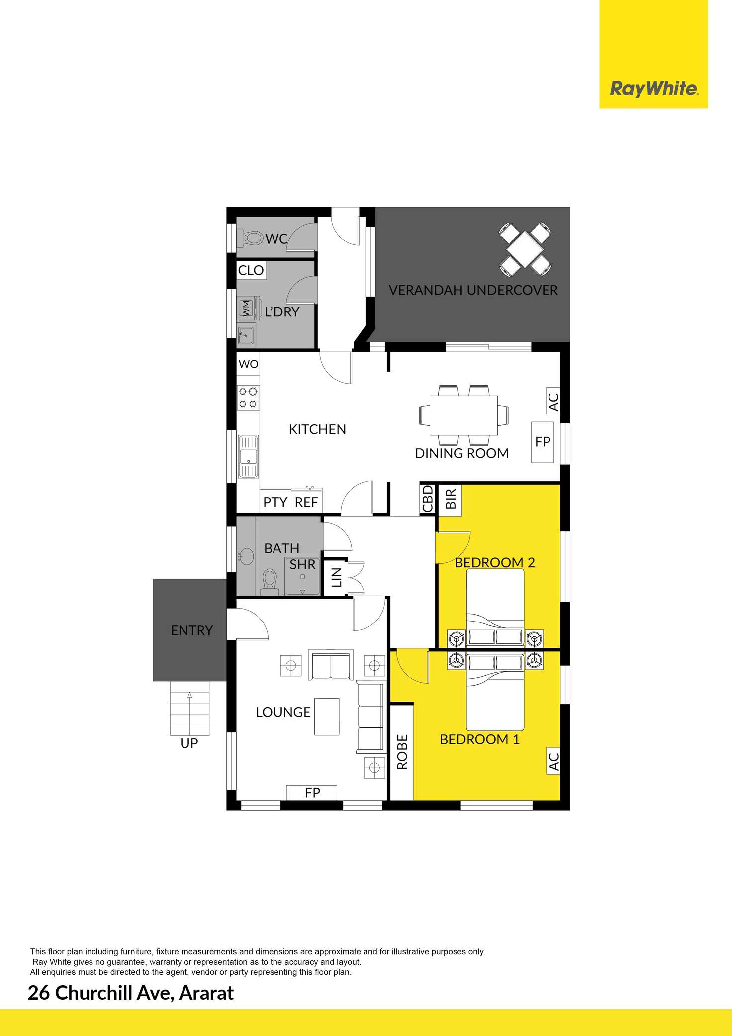 Floorplan of Homely house listing, 26 Churchill Avenue, Ararat VIC 3377